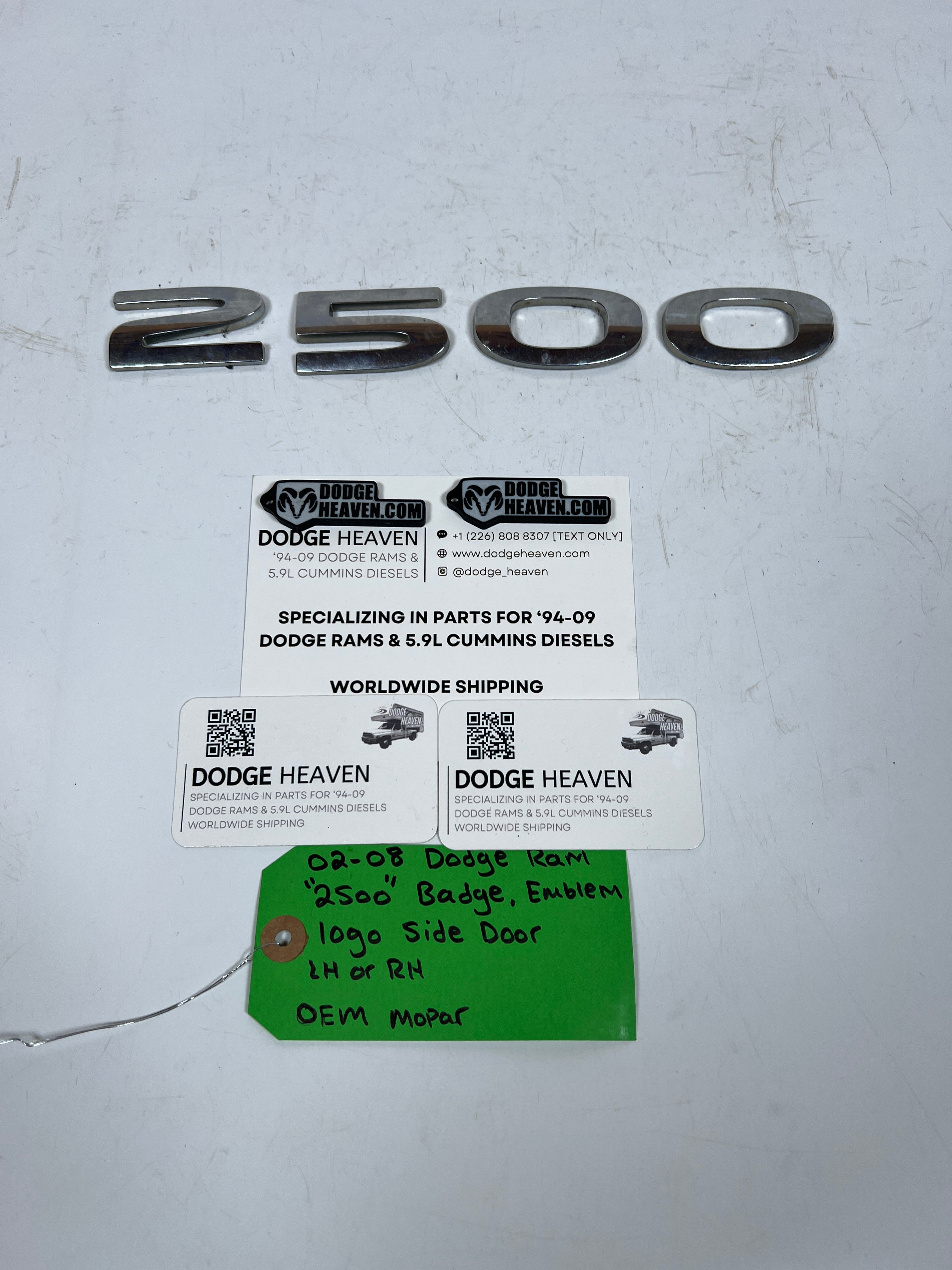 2002-2008 Dodge Ram "2500"Side Door Badge Emblem Logo LH or RH