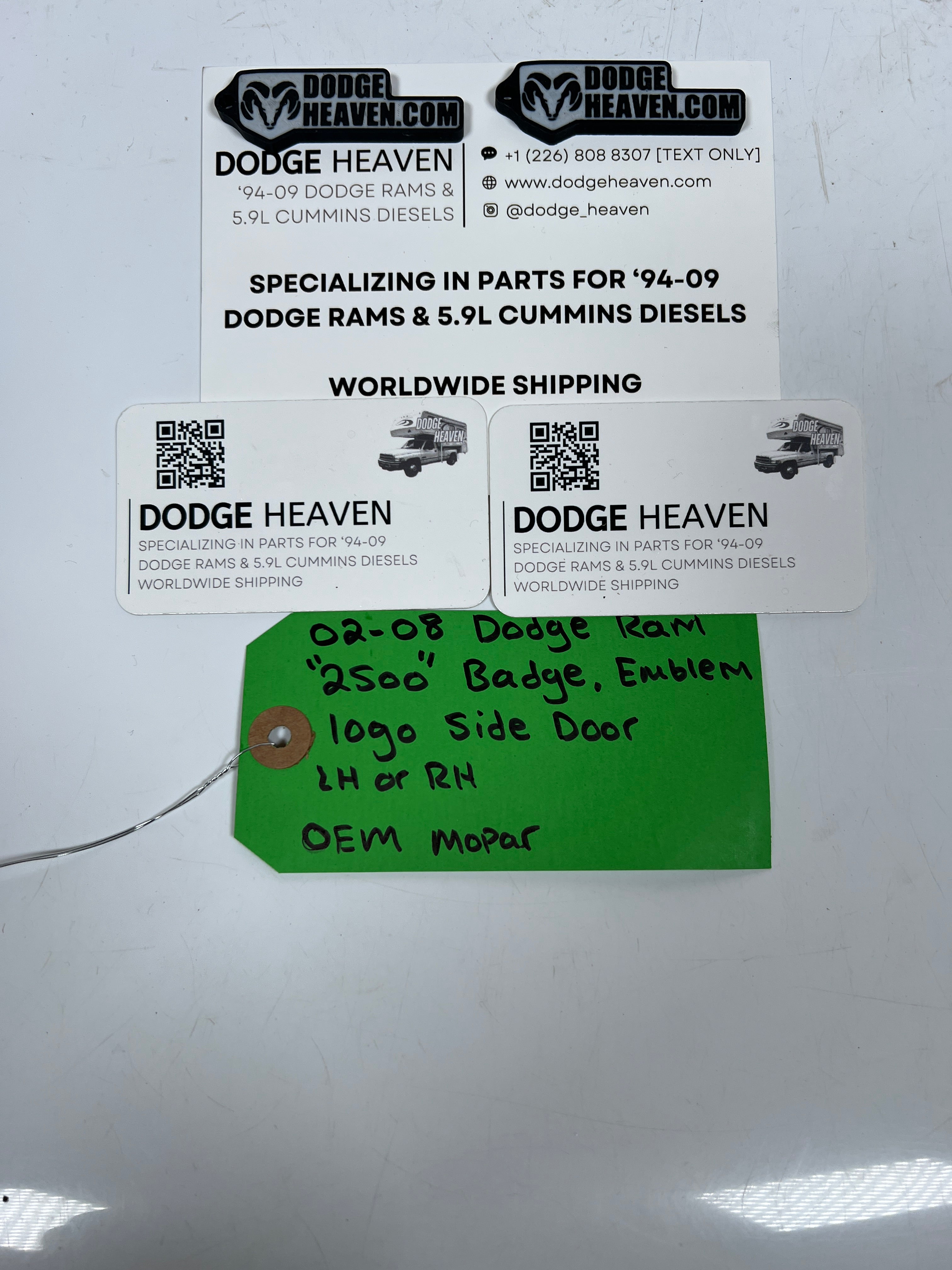 2002-2008 Dodge Ram "2500"Side Door Badge Emblem Logo LH or RH