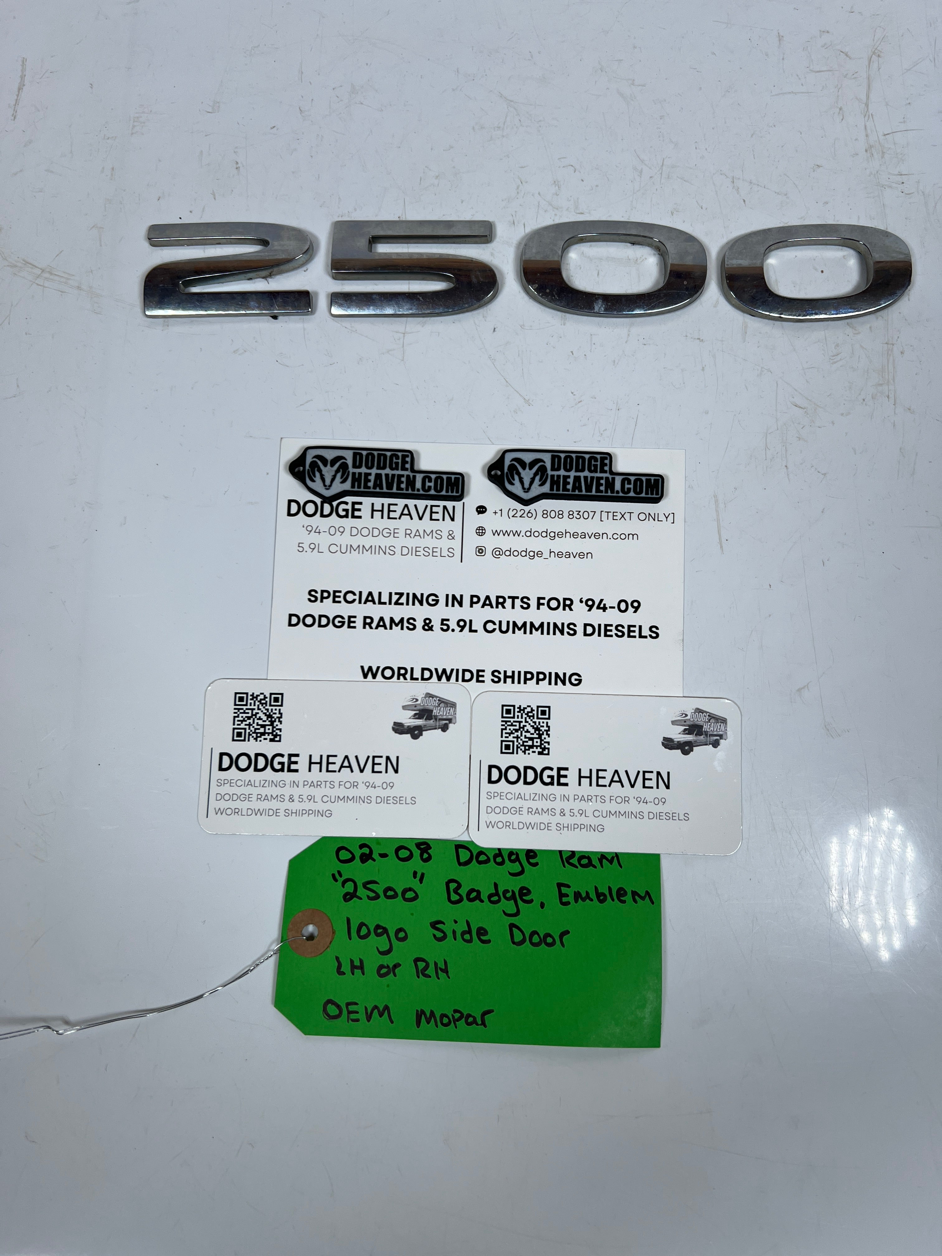 2002-2008 Dodge Ram "2500"Side Door Badge Emblem Logo LH or RH