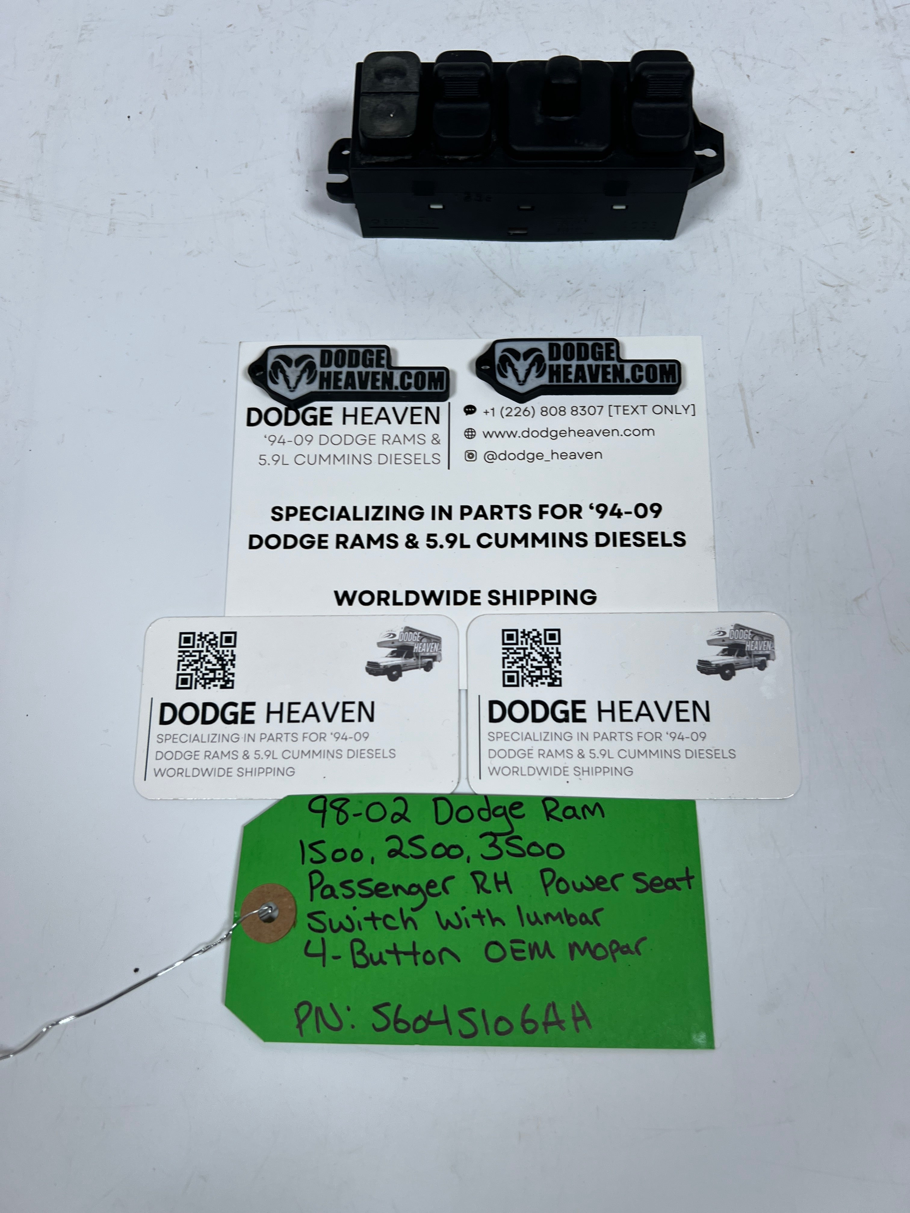 1998-2002 Dodge Ram Passenger Power Seat Switch 4-Button Lumbar