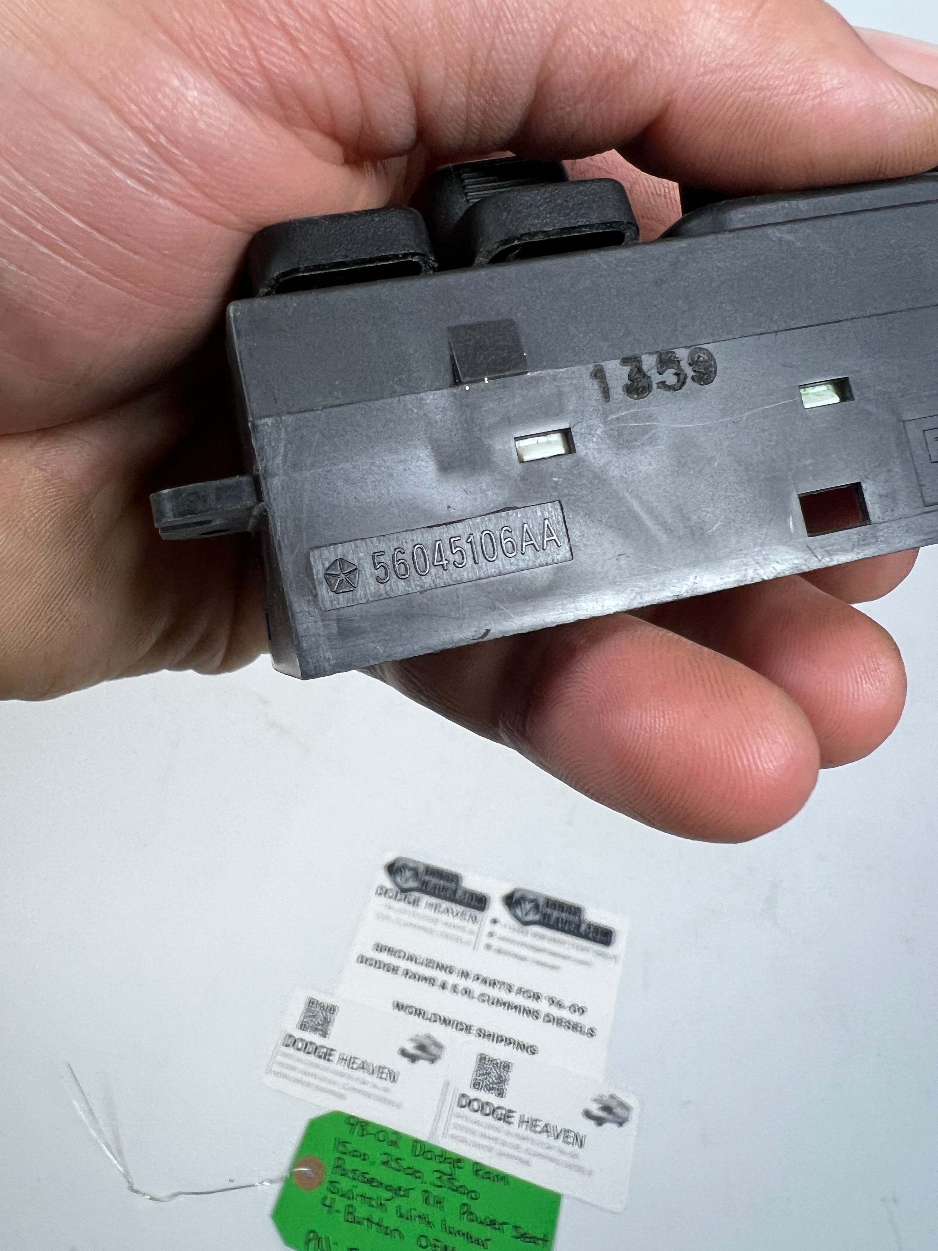 1998-2002 Dodge Ram Passenger Power Seat Switch 4-Button Lumbar
