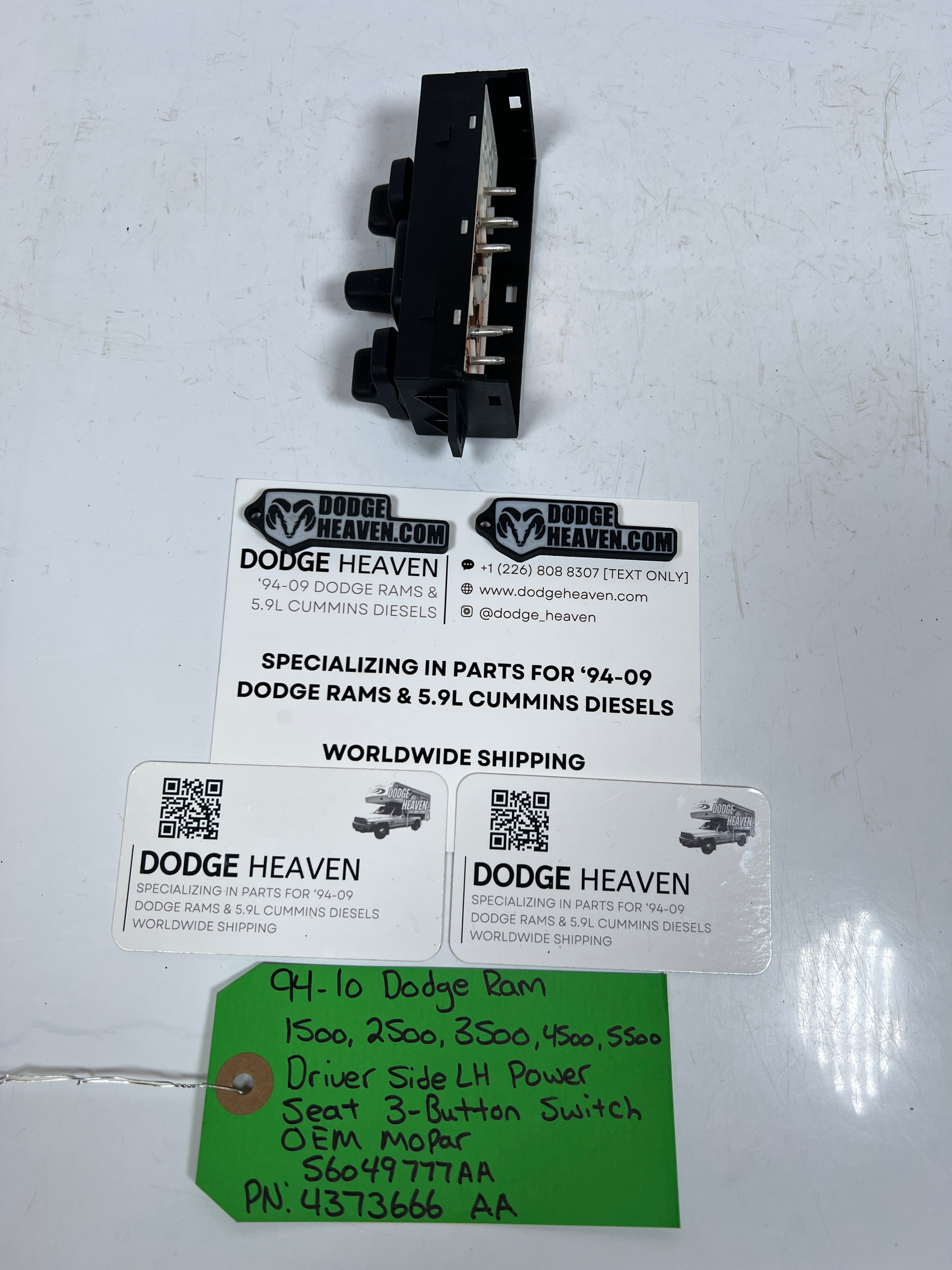 1994-2010 Dodge Ram Driver Power Seat Switch 3-Button Switch