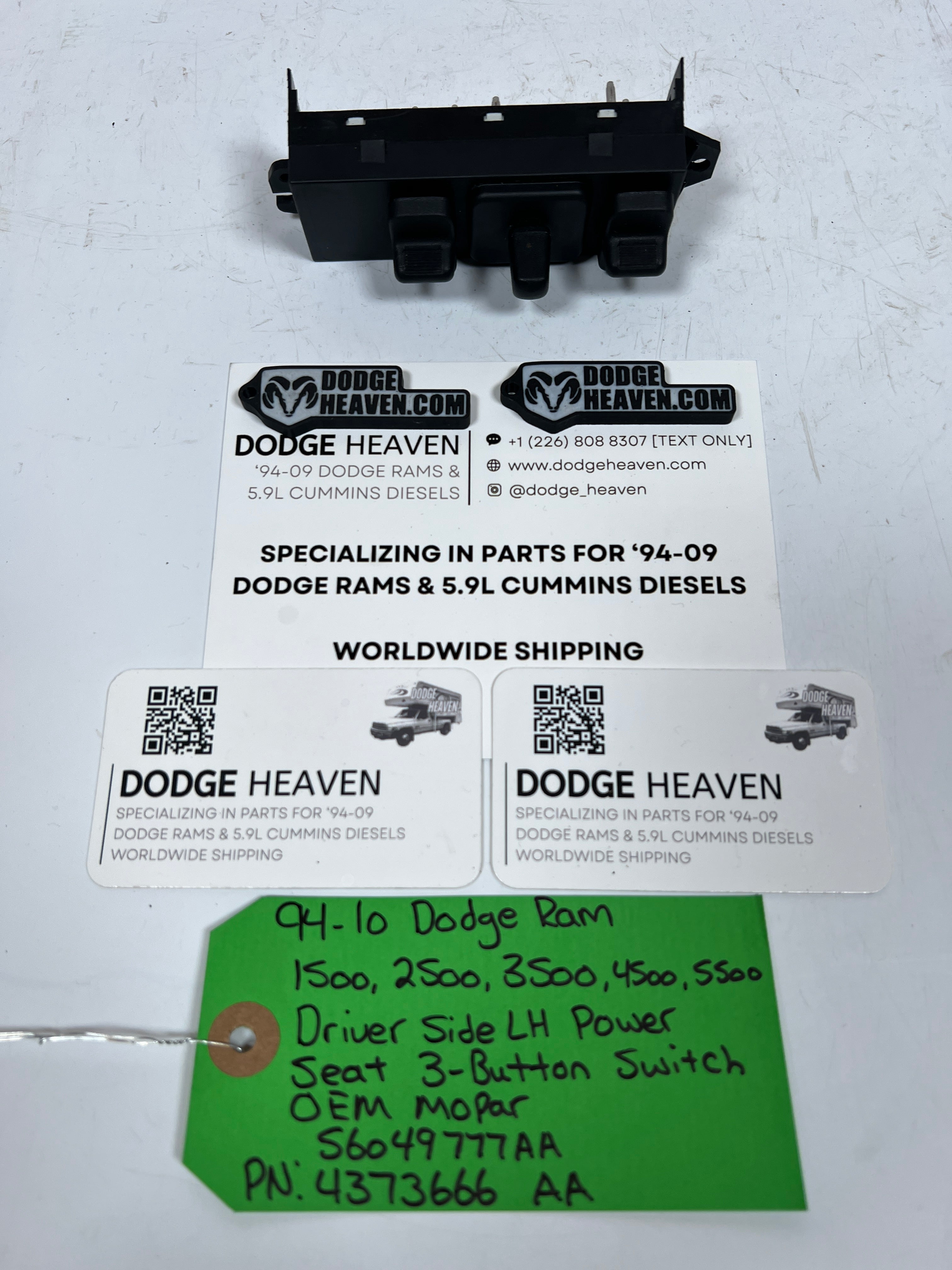1994-2010 Dodge Ram Driver Power Seat Switch 3-Button Switch