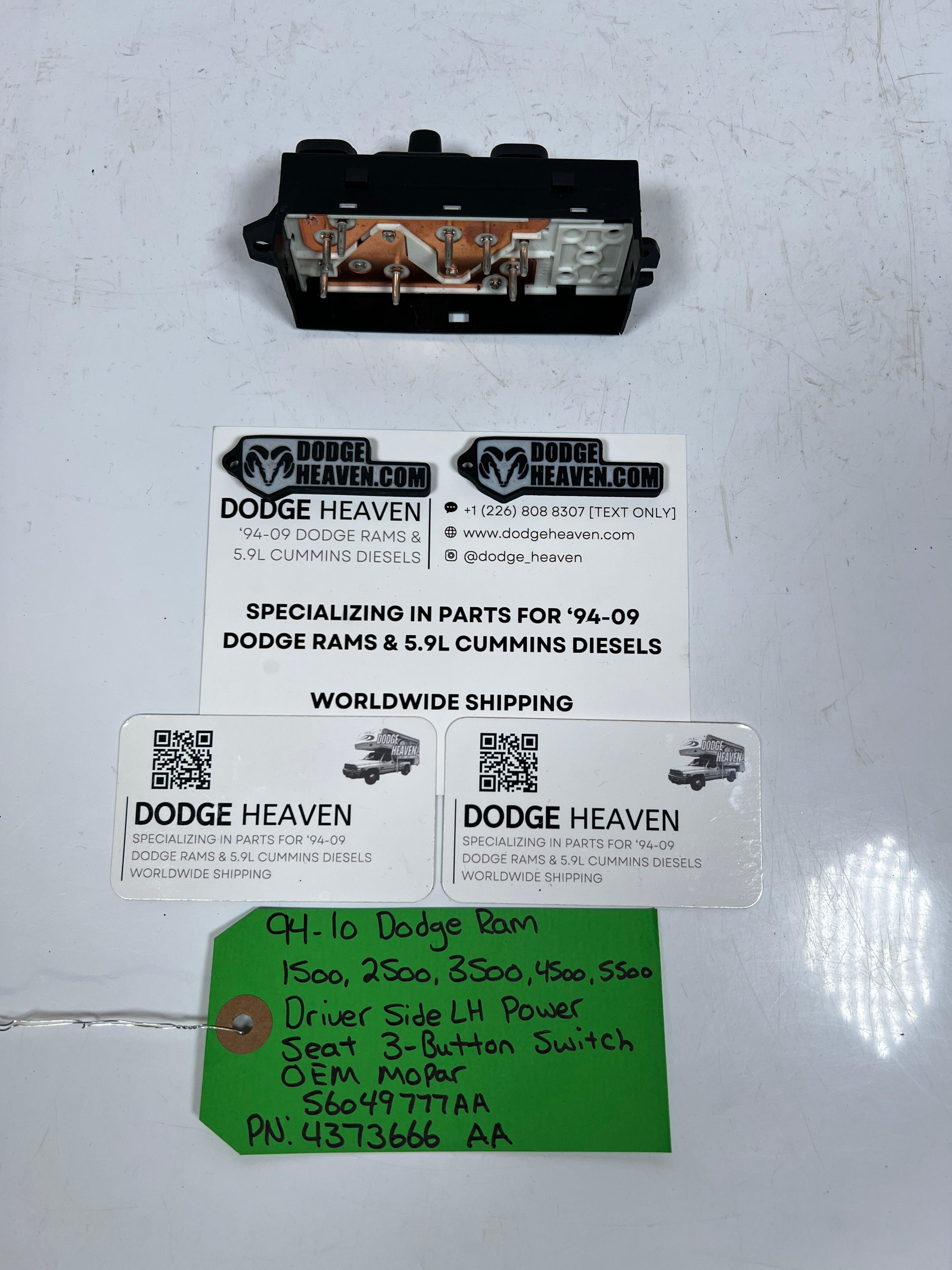 1994-2010 Dodge Ram Driver Power Seat Switch 3-Button Switch