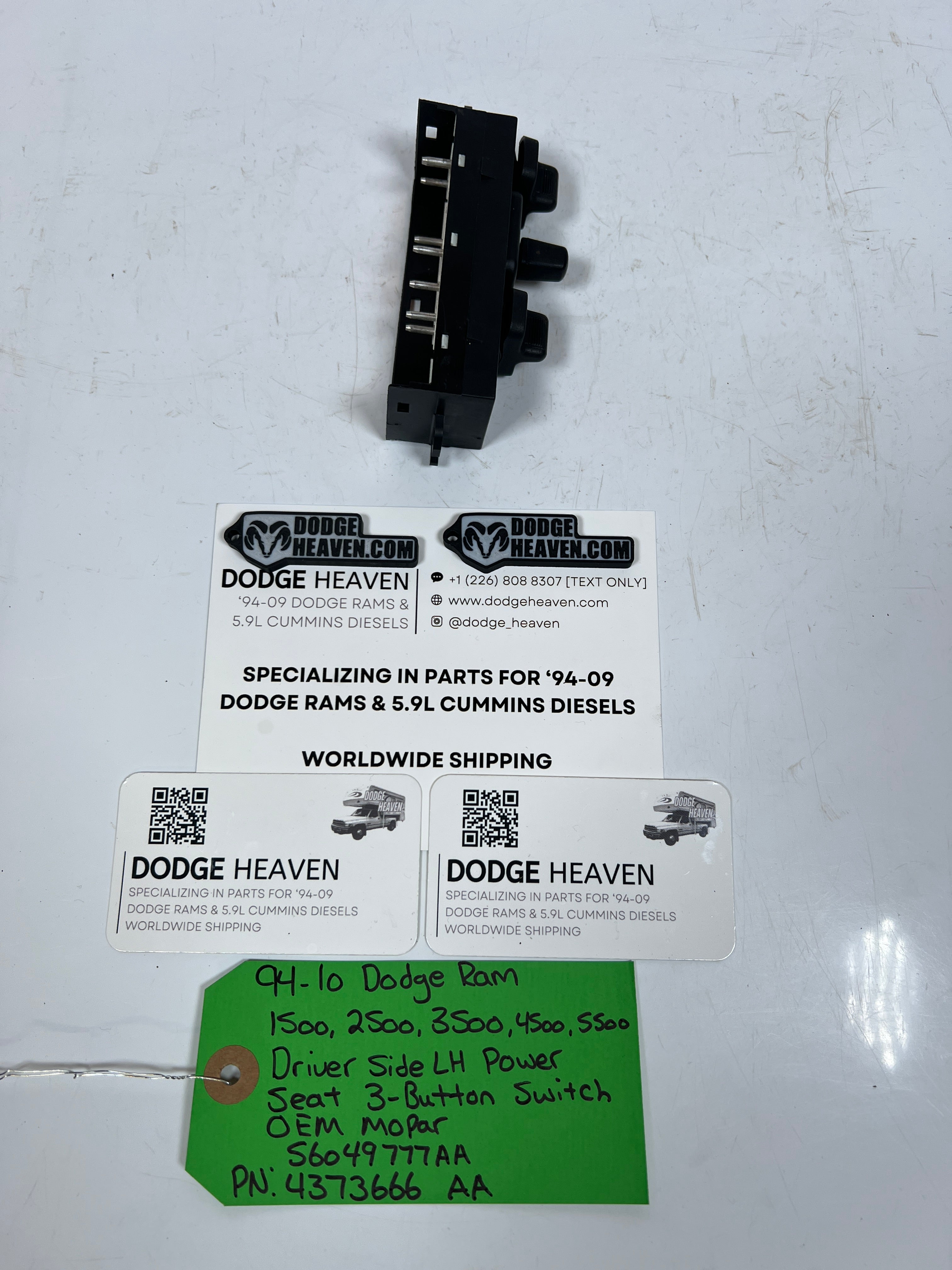 1994-2010 Dodge Ram Driver Power Seat Switch 3-Button Switch