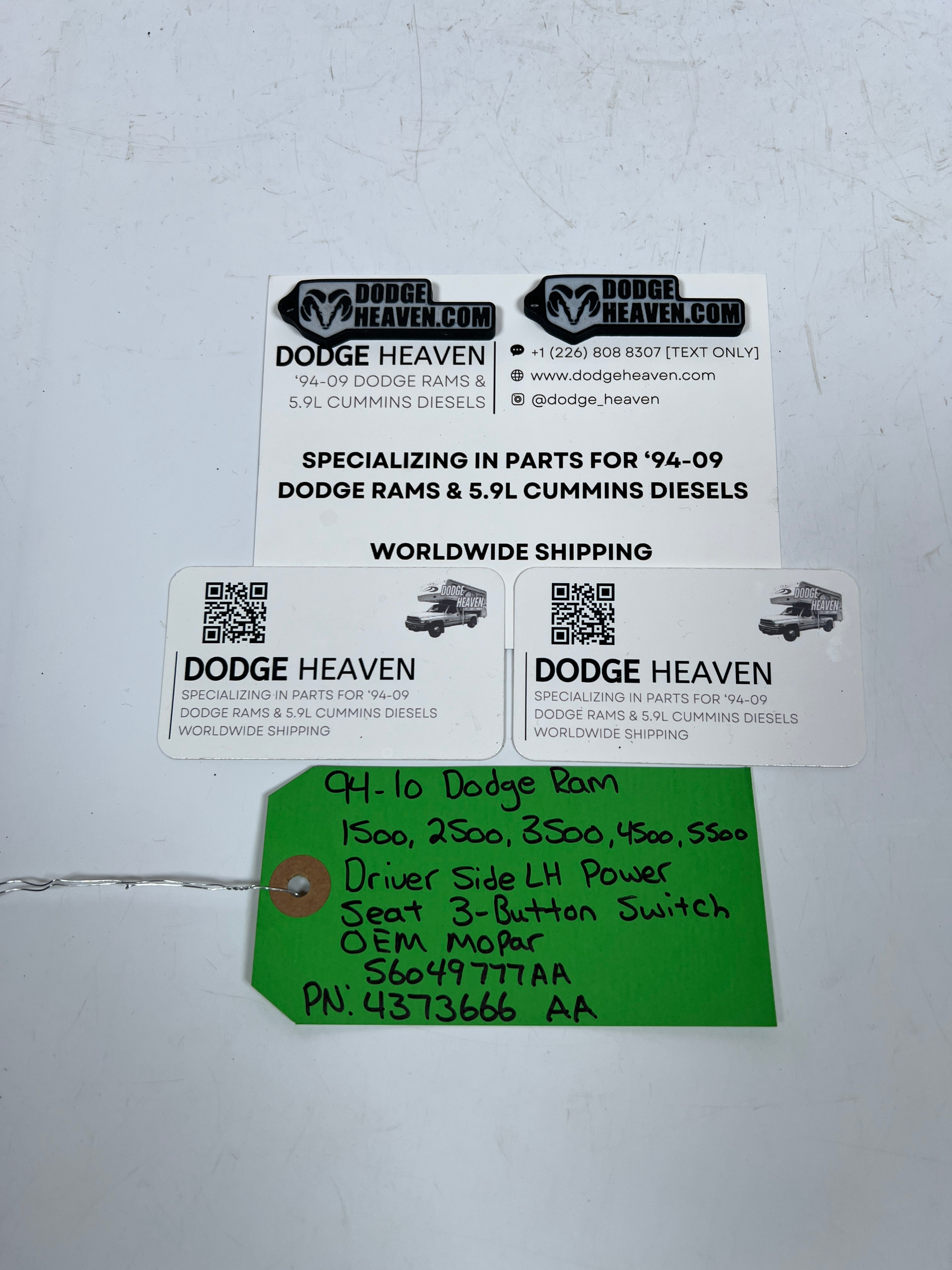 1994-2010 Dodge Ram Driver Power Seat Switch 3-Button Switch