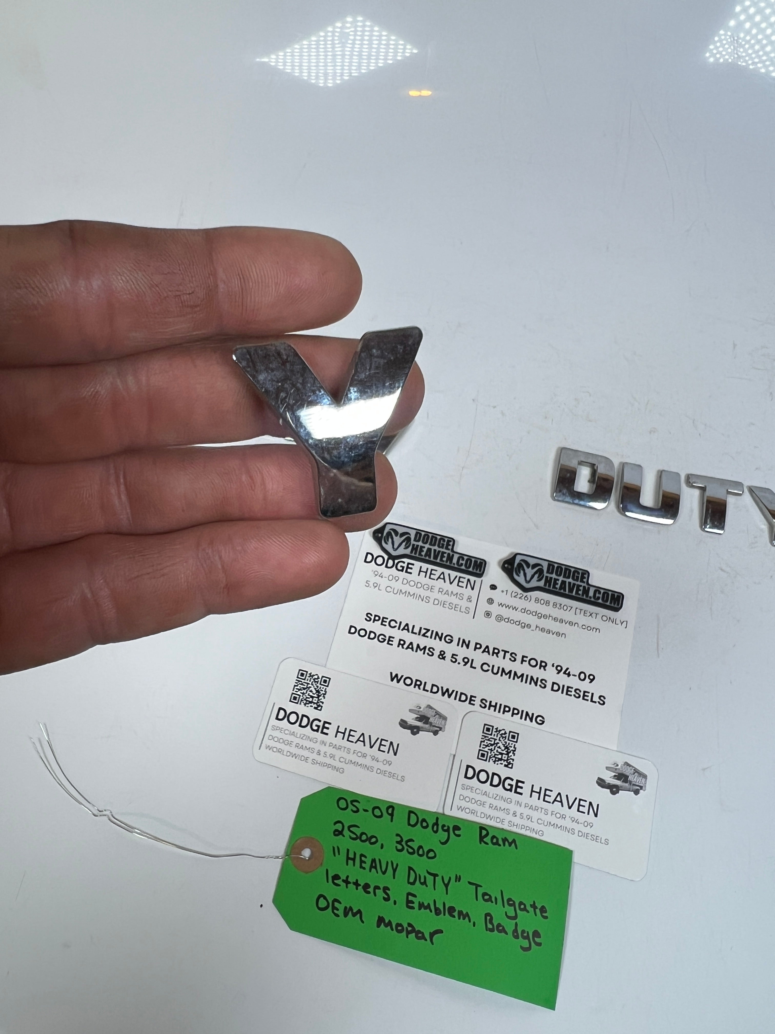 2005-2009 Dodge Ram 2500 3500 "Heavy Duty"badge Emblem Logo Tailgate
