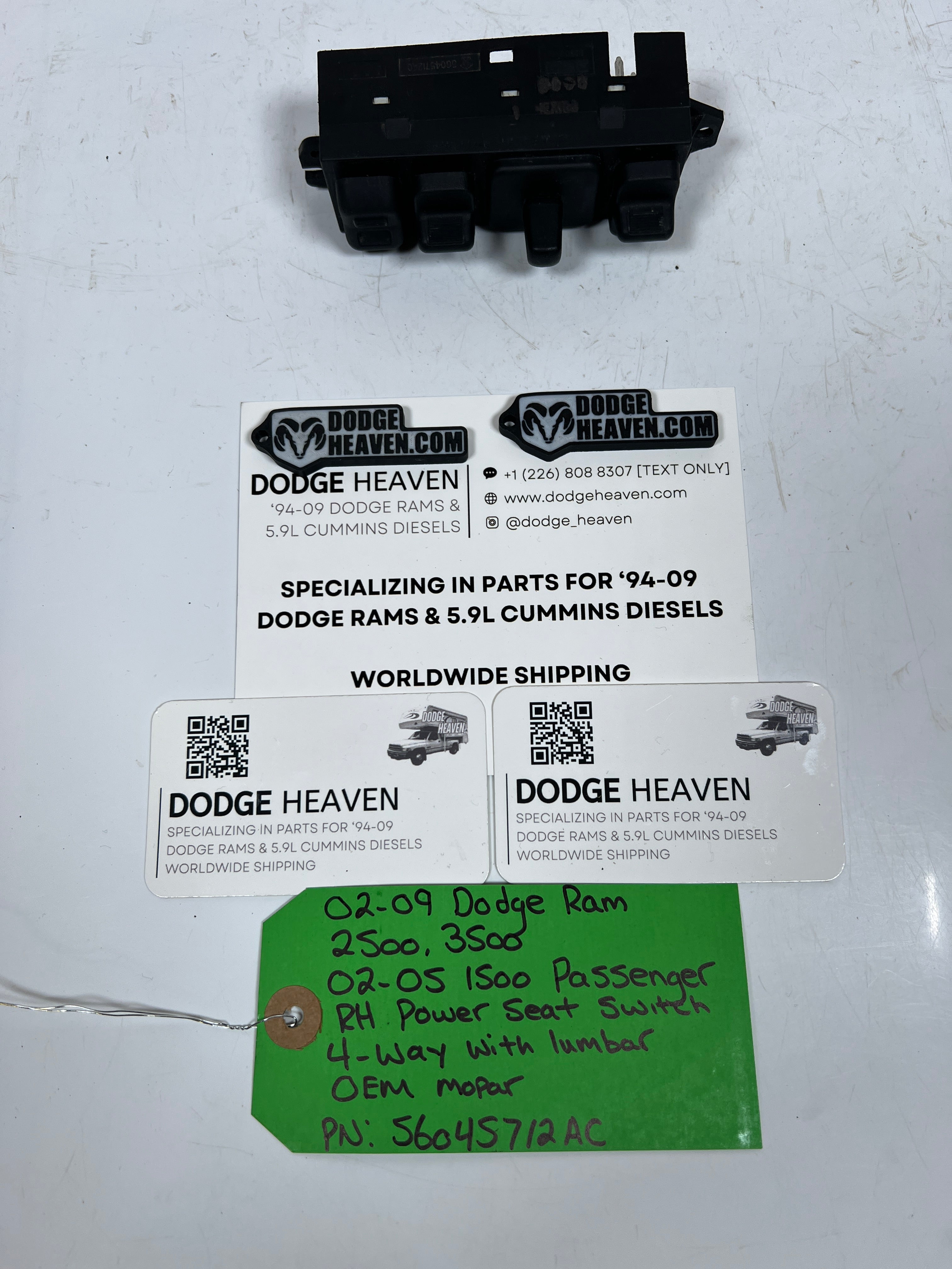 2002-2009 Dodge Ram Passenger Front 4-Button Power Lumbar Seat Switch