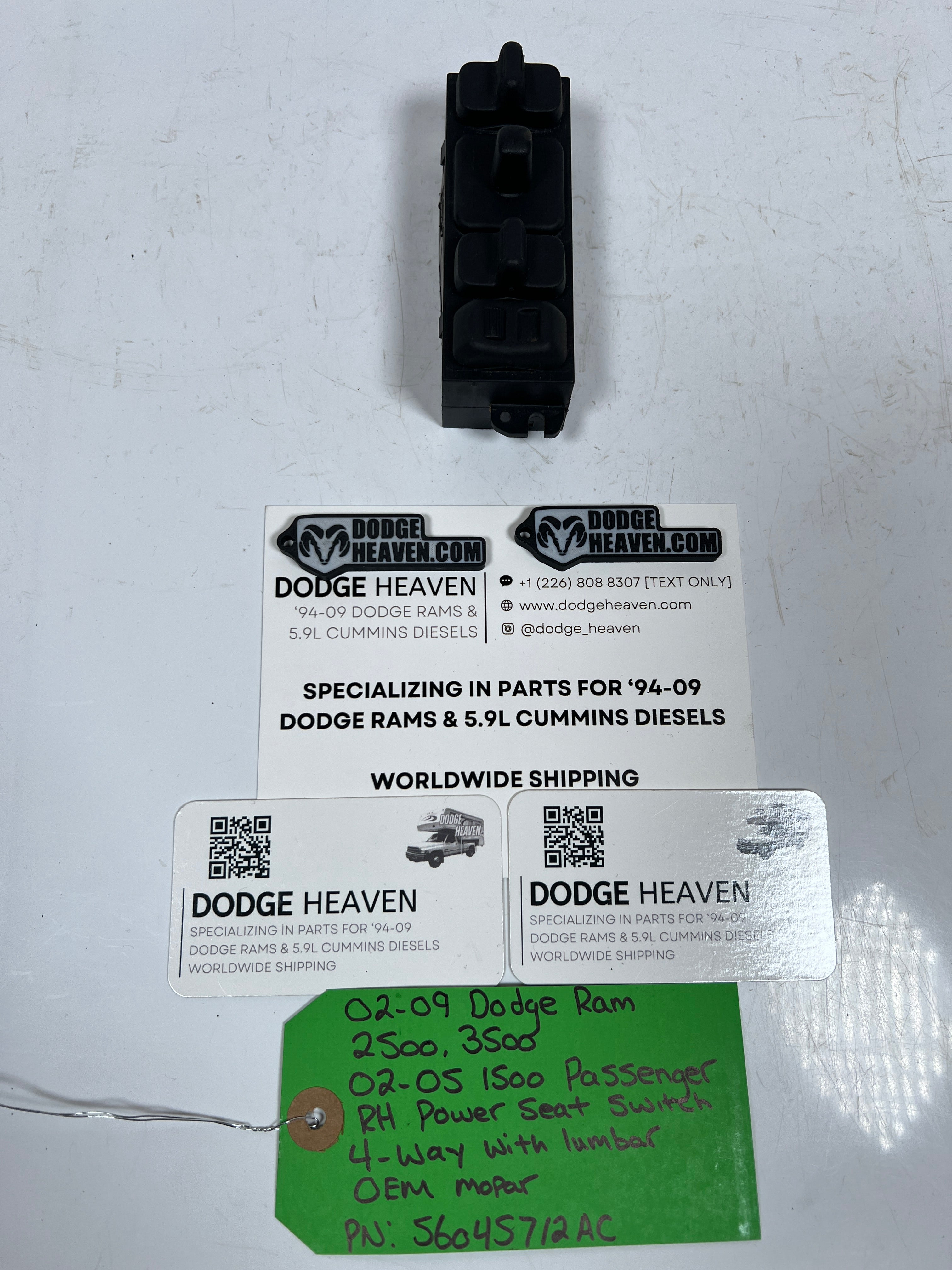 2002-2009 Dodge Ram Passenger Front 4-Button Power Lumbar Seat Switch