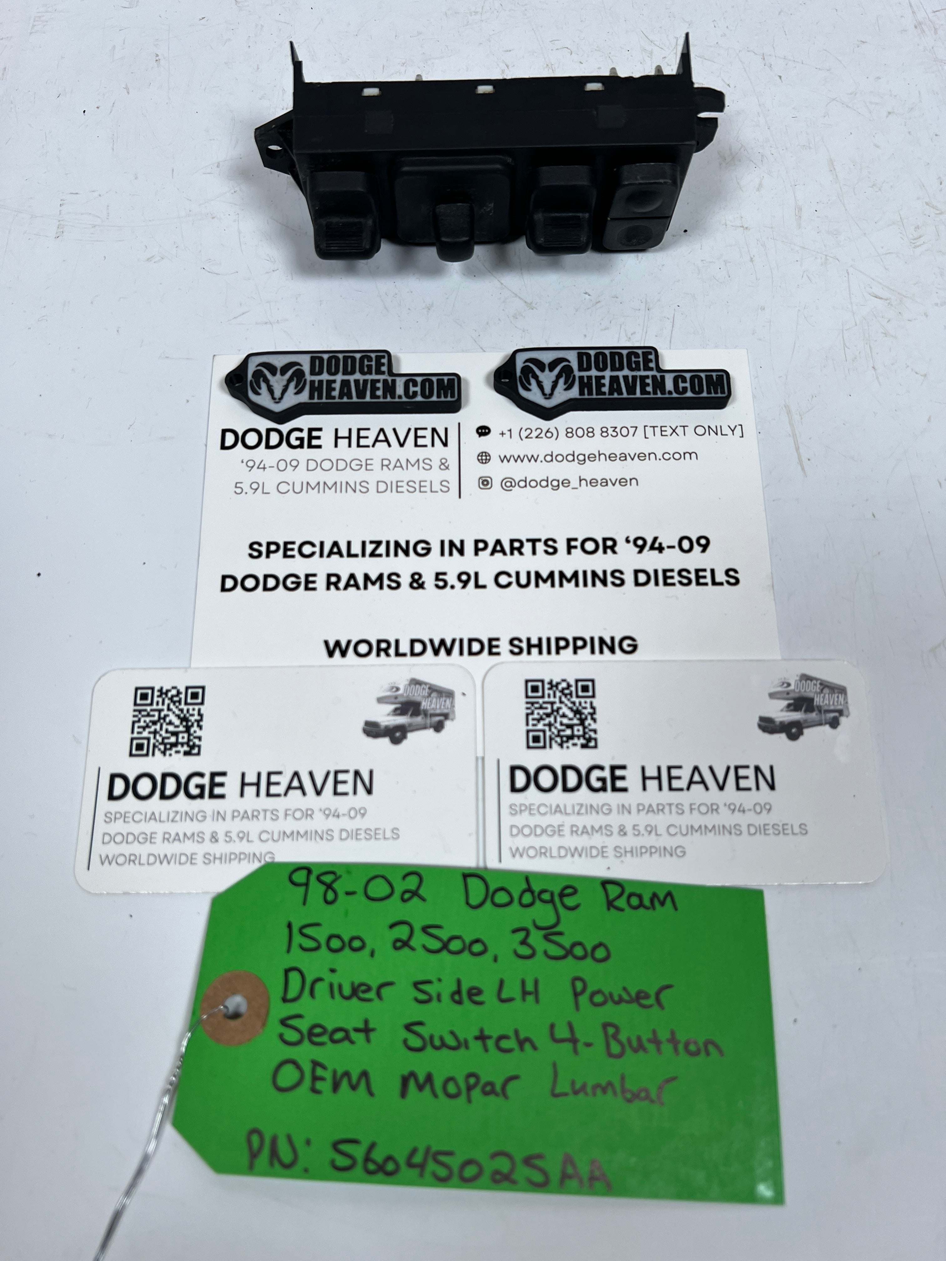 1998-2002 Dodge Ram Driver Power 4-Button Seat Switch Lumbar