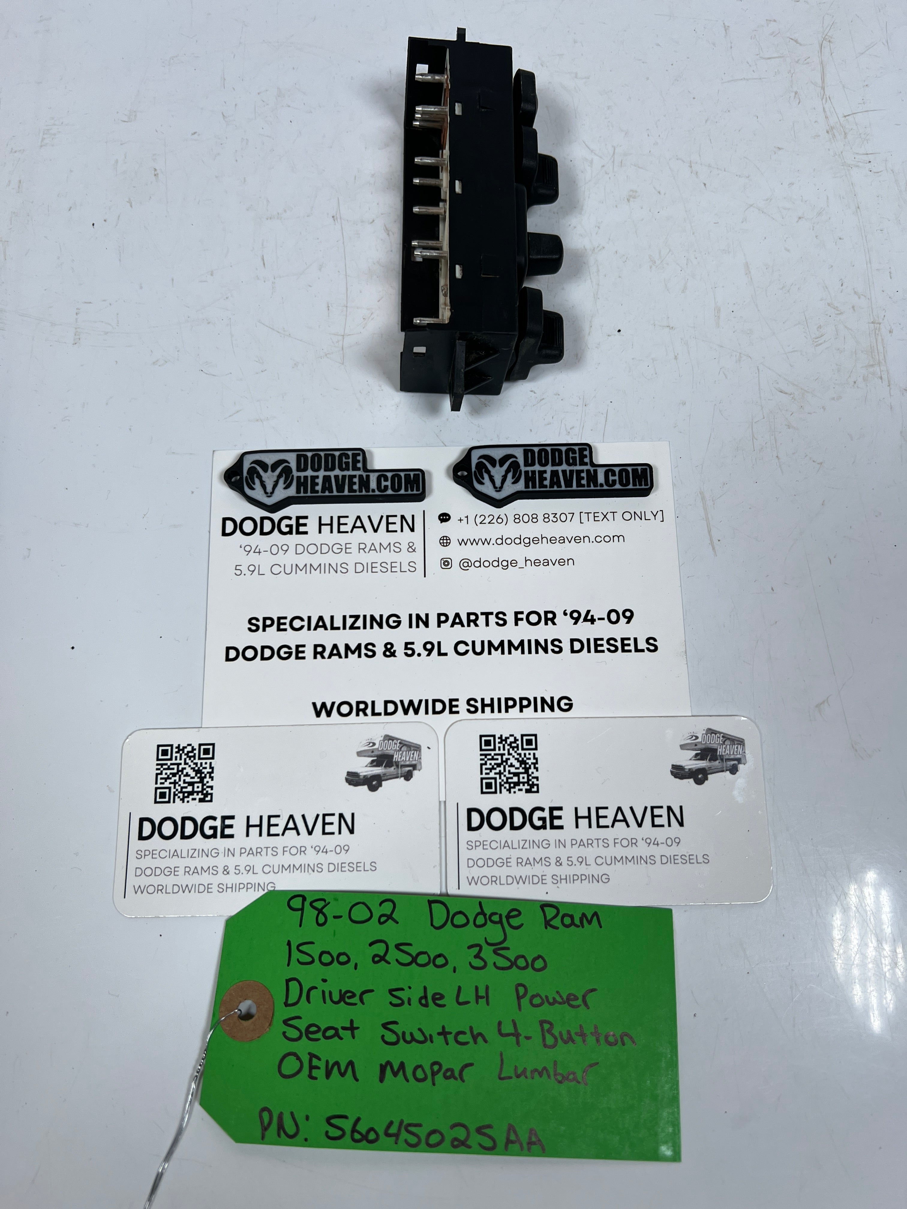 1998-2002 Dodge Ram Driver Power 4-Button Seat Switch Lumbar