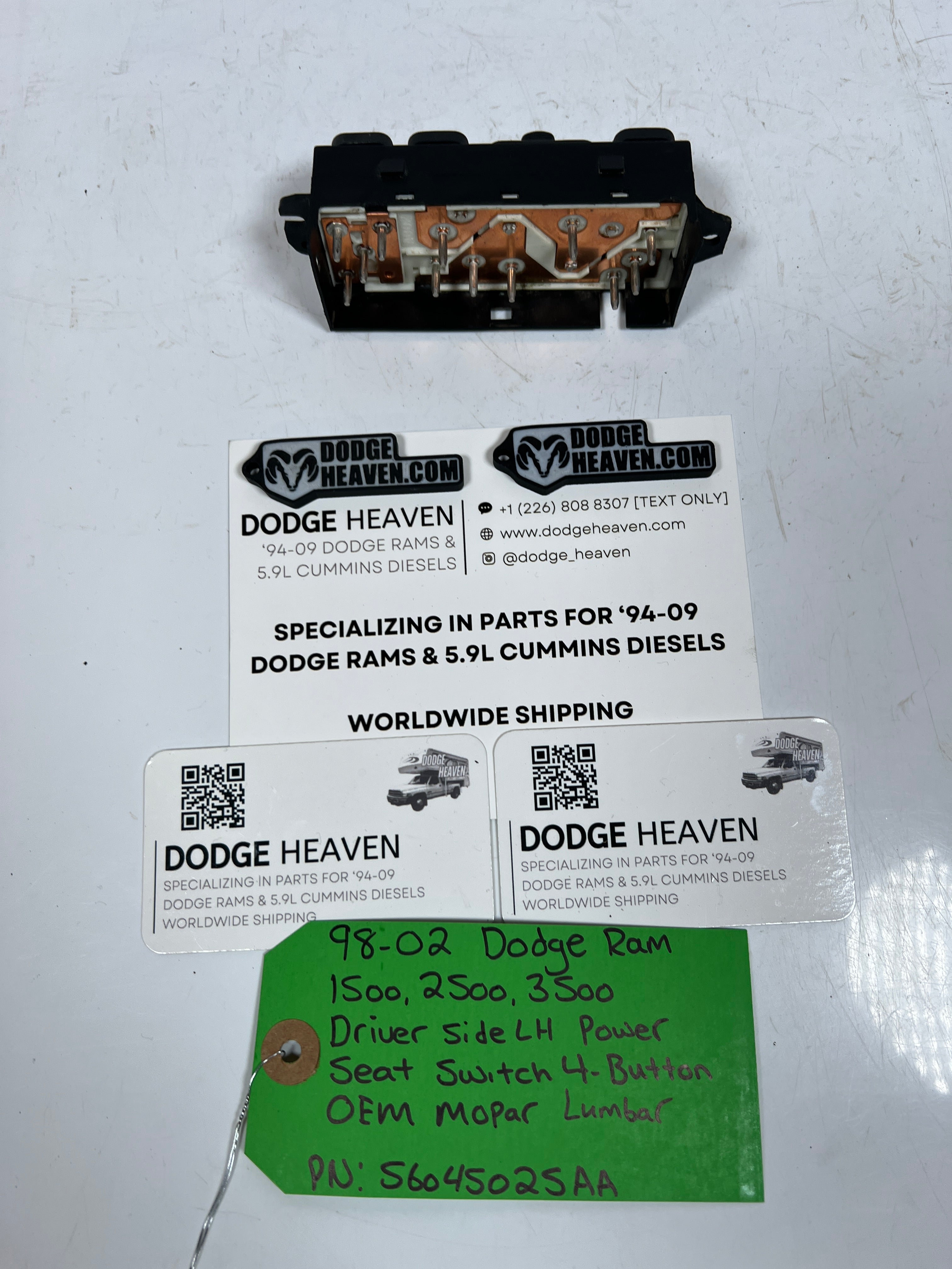 1998-2002 Dodge Ram Driver Power 4-Button Seat Switch Lumbar