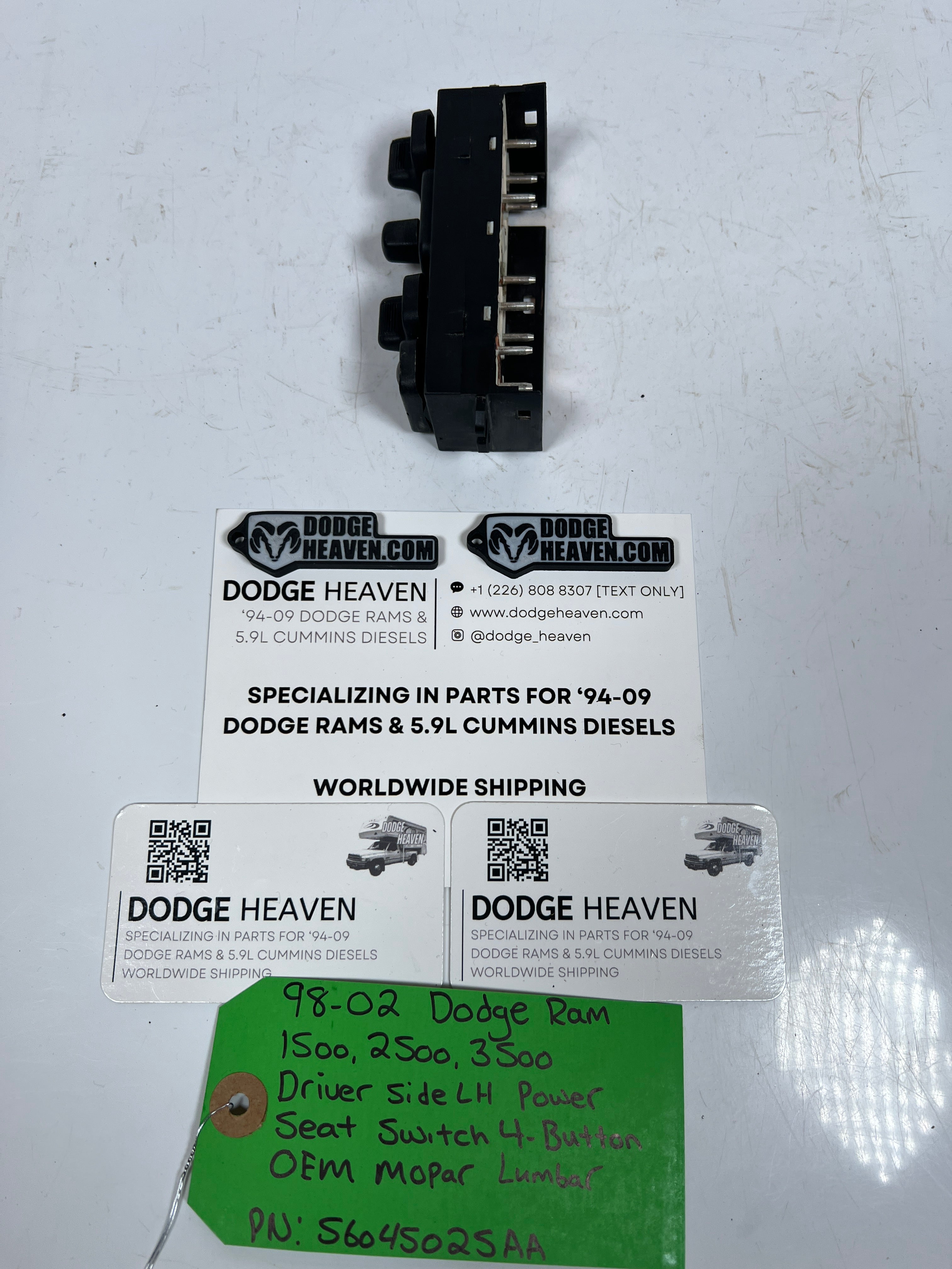 1998-2002 Dodge Ram Driver Power 4-Button Seat Switch Lumbar