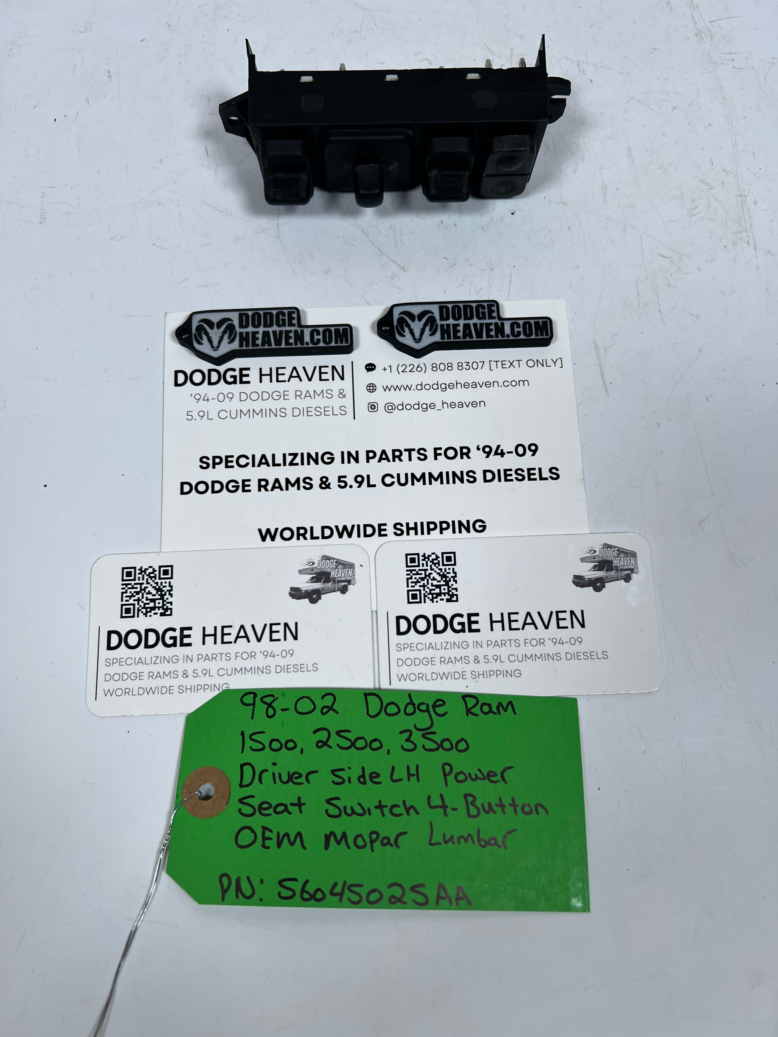 1998-2002 Dodge Ram Driver Power 4-Button Seat Switch Lumbar