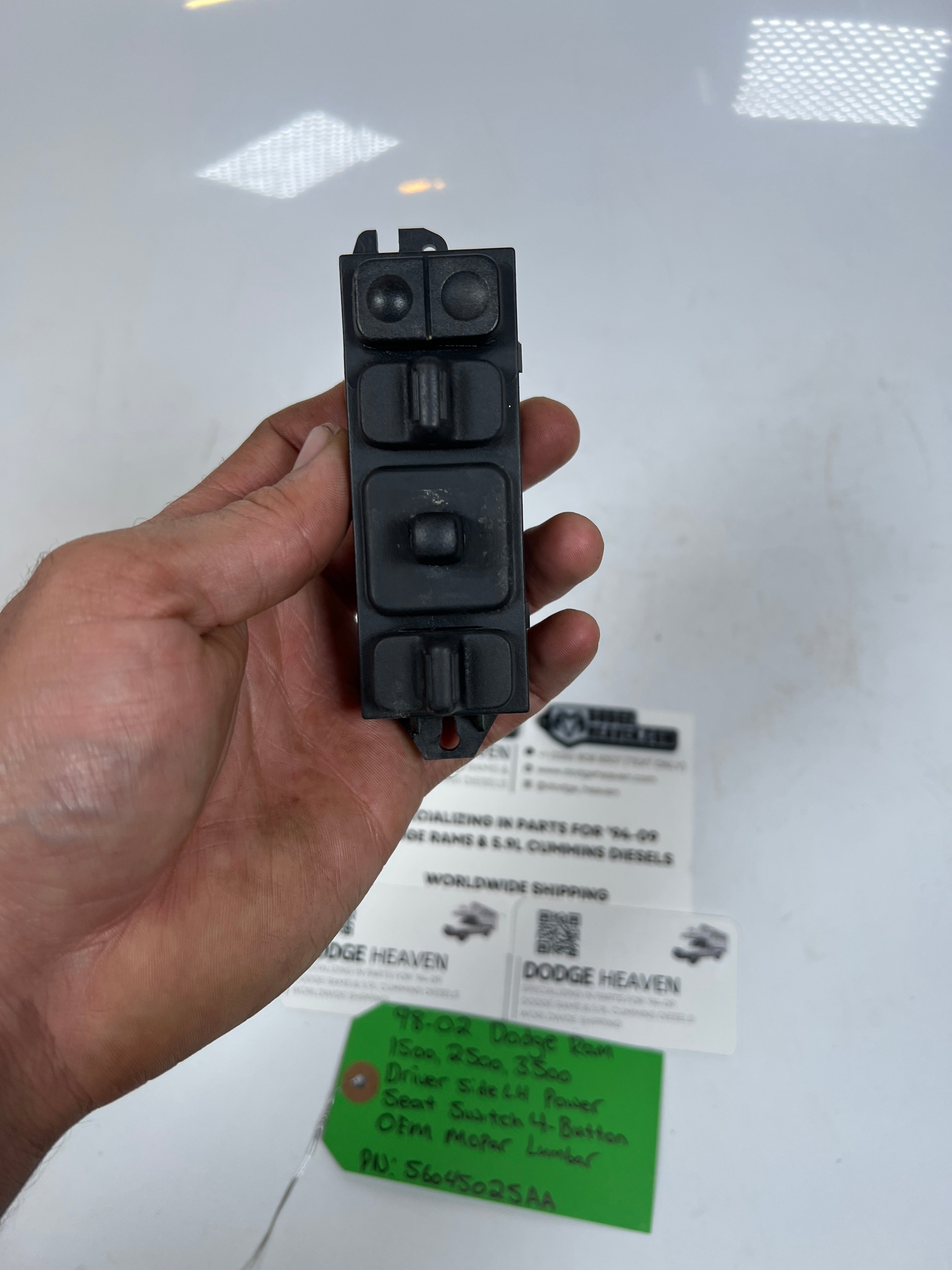 1998-2002 Dodge Ram Driver Power 4-Button Seat Switch Lumbar