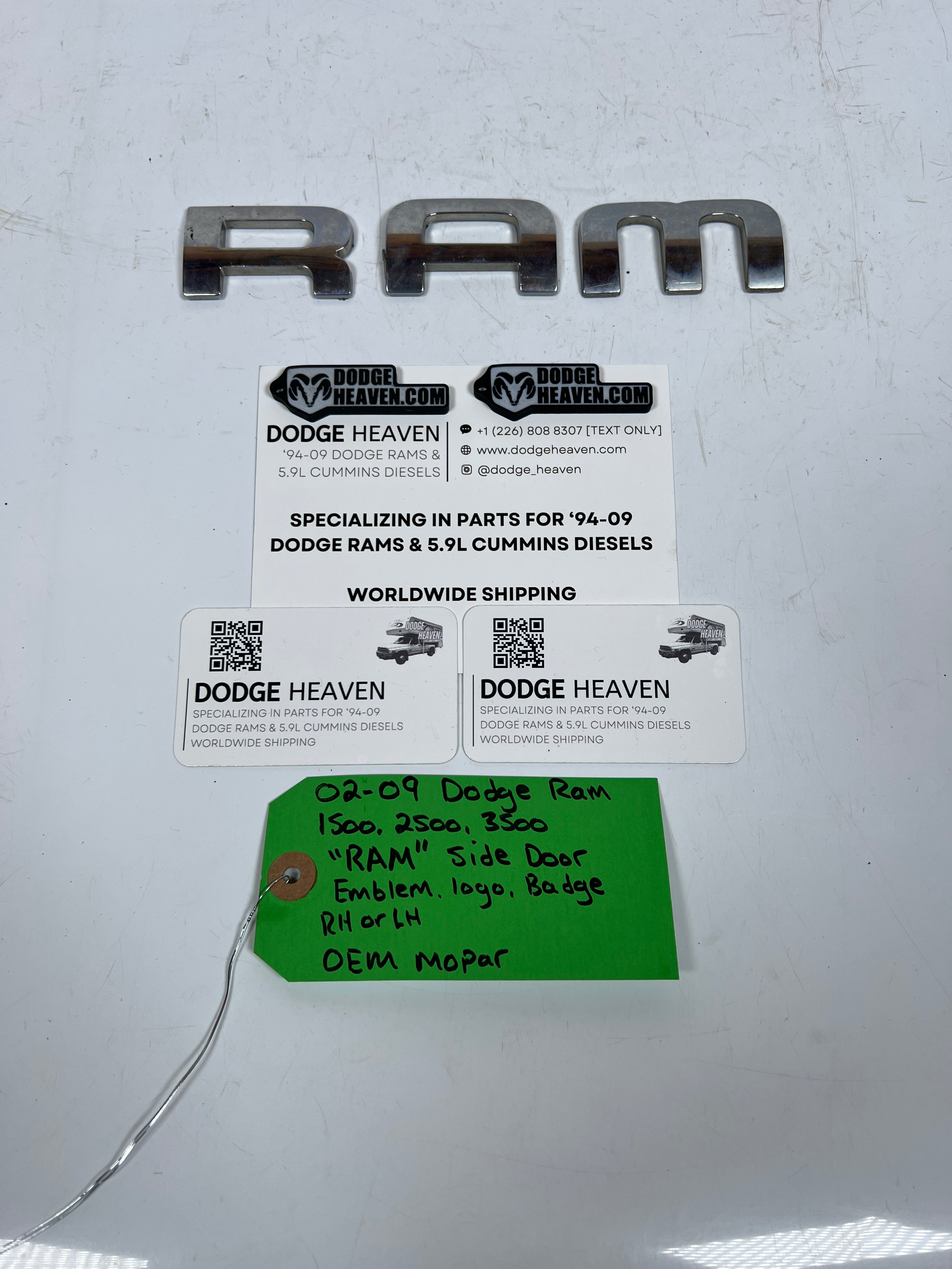 2002-2009 Dodge Ram "Ram" Side Door Emblem Logo Badge RH or LH