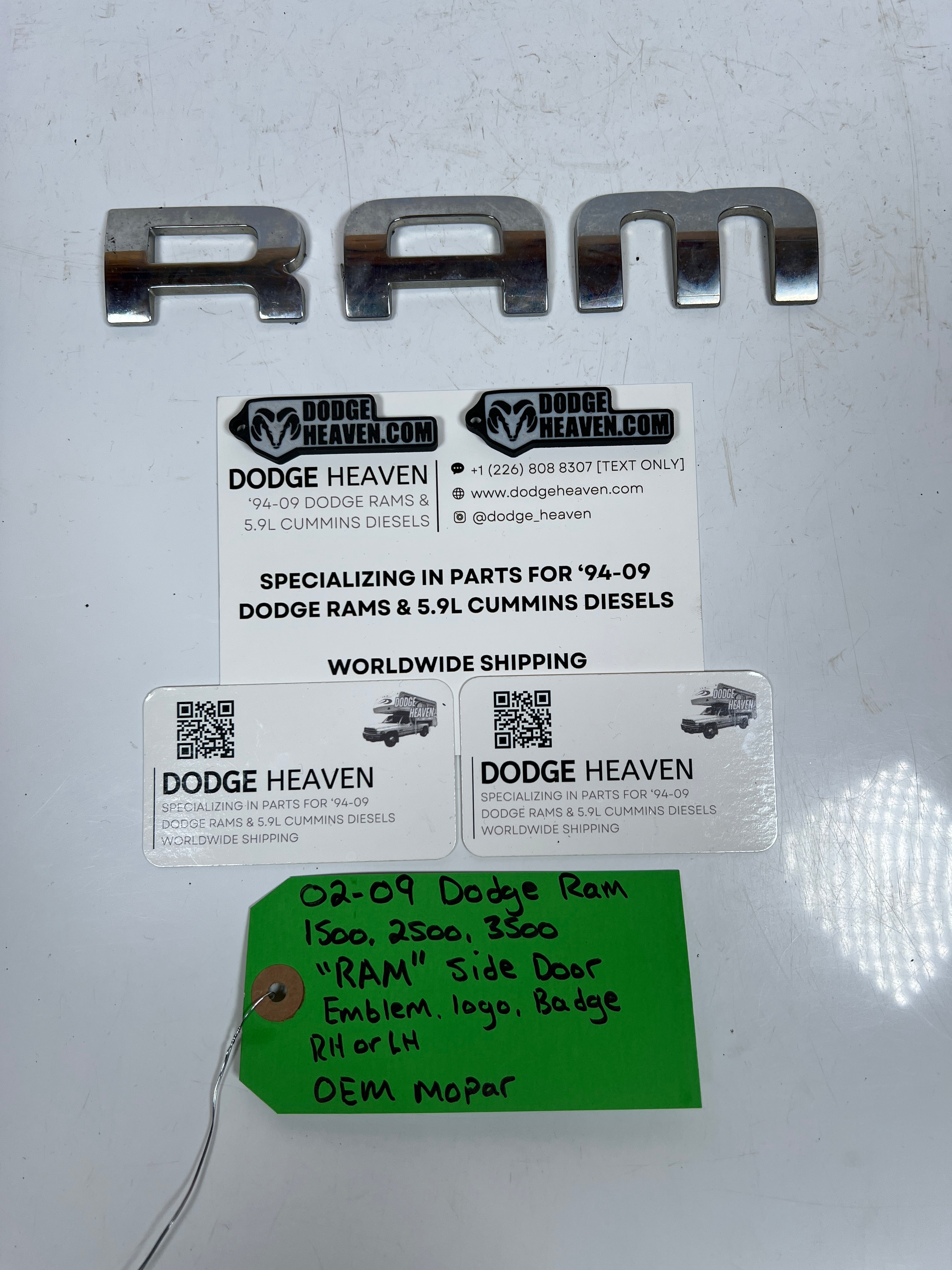 2002-2009 Dodge Ram "Ram" Side Door Emblem Logo Badge RH or LH