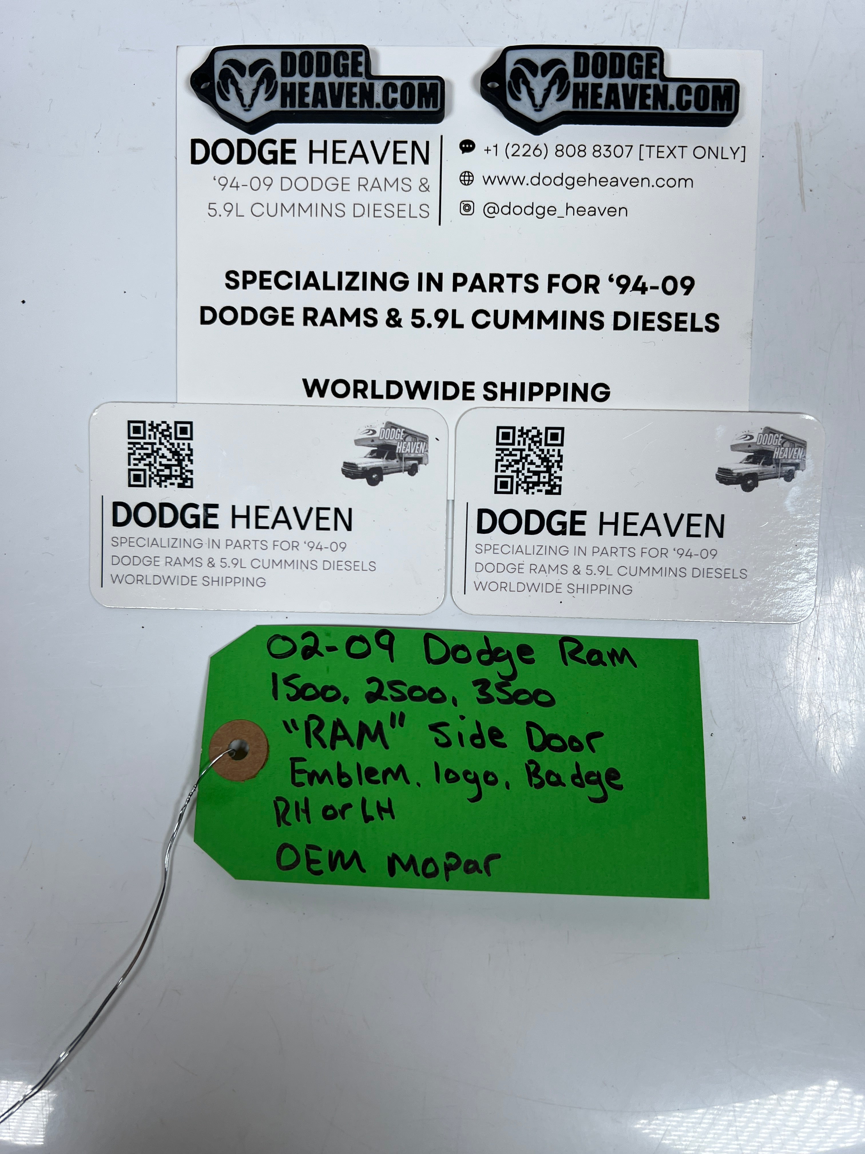 2002-2009 Dodge Ram "Ram" Side Door Emblem Logo Badge RH or LH