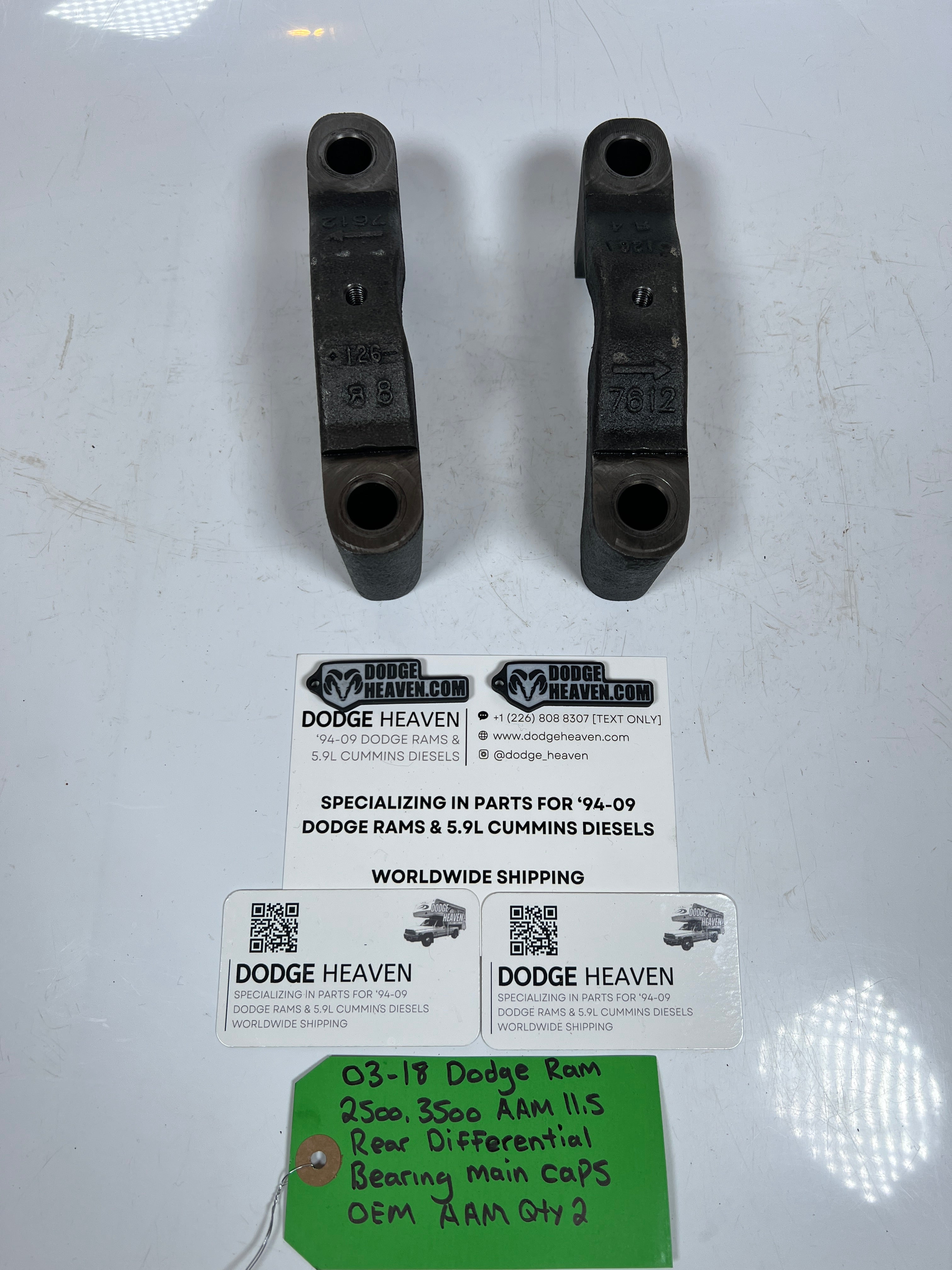 2003-2018 Dodge Ram AAM 11.5 Rear Differential Bearing Main Caps QTY 2