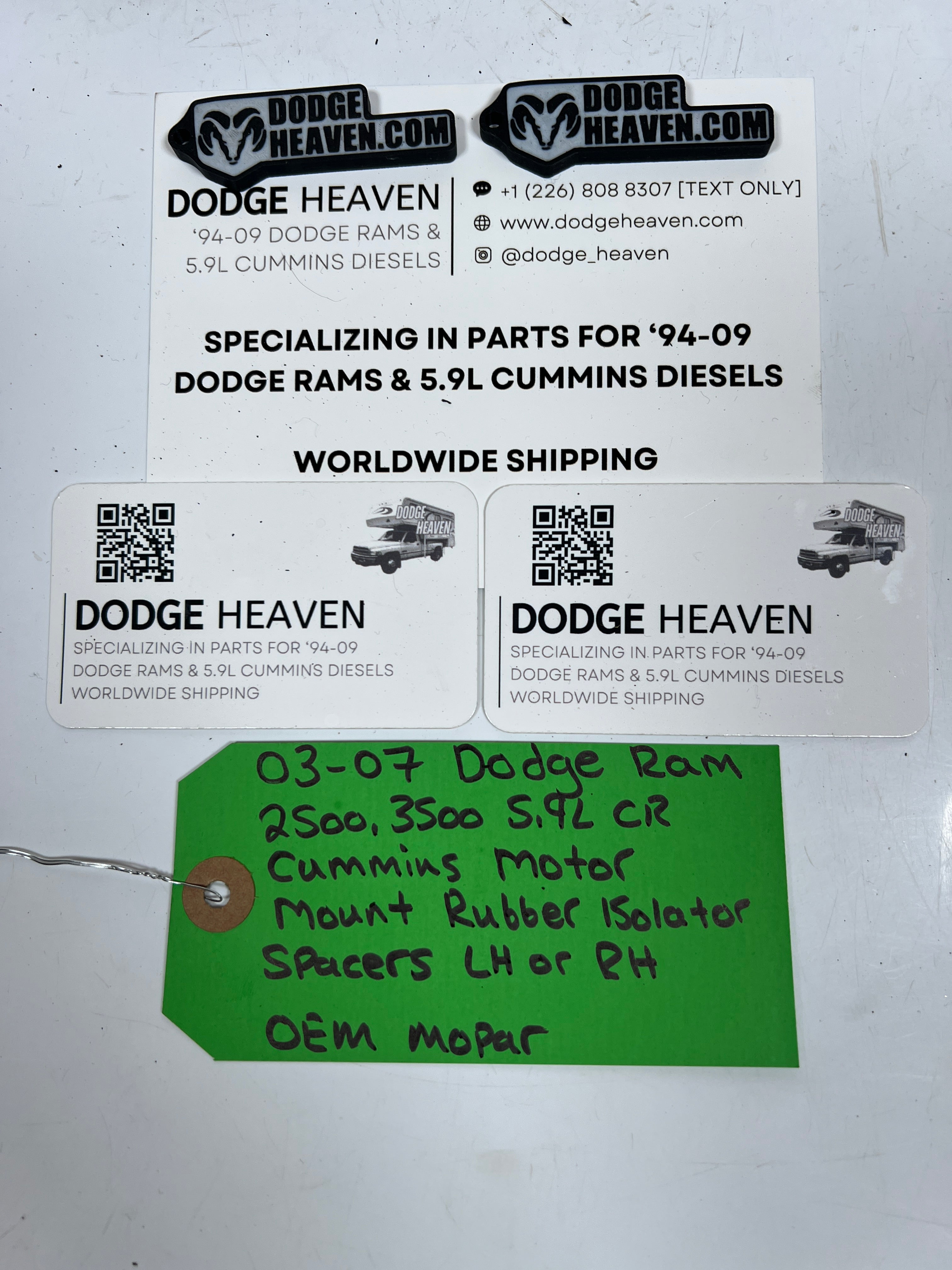 2003-2007 Dodge Ram 5.9L CR Cummins Motor Mount Rubber Isolators LH or RH