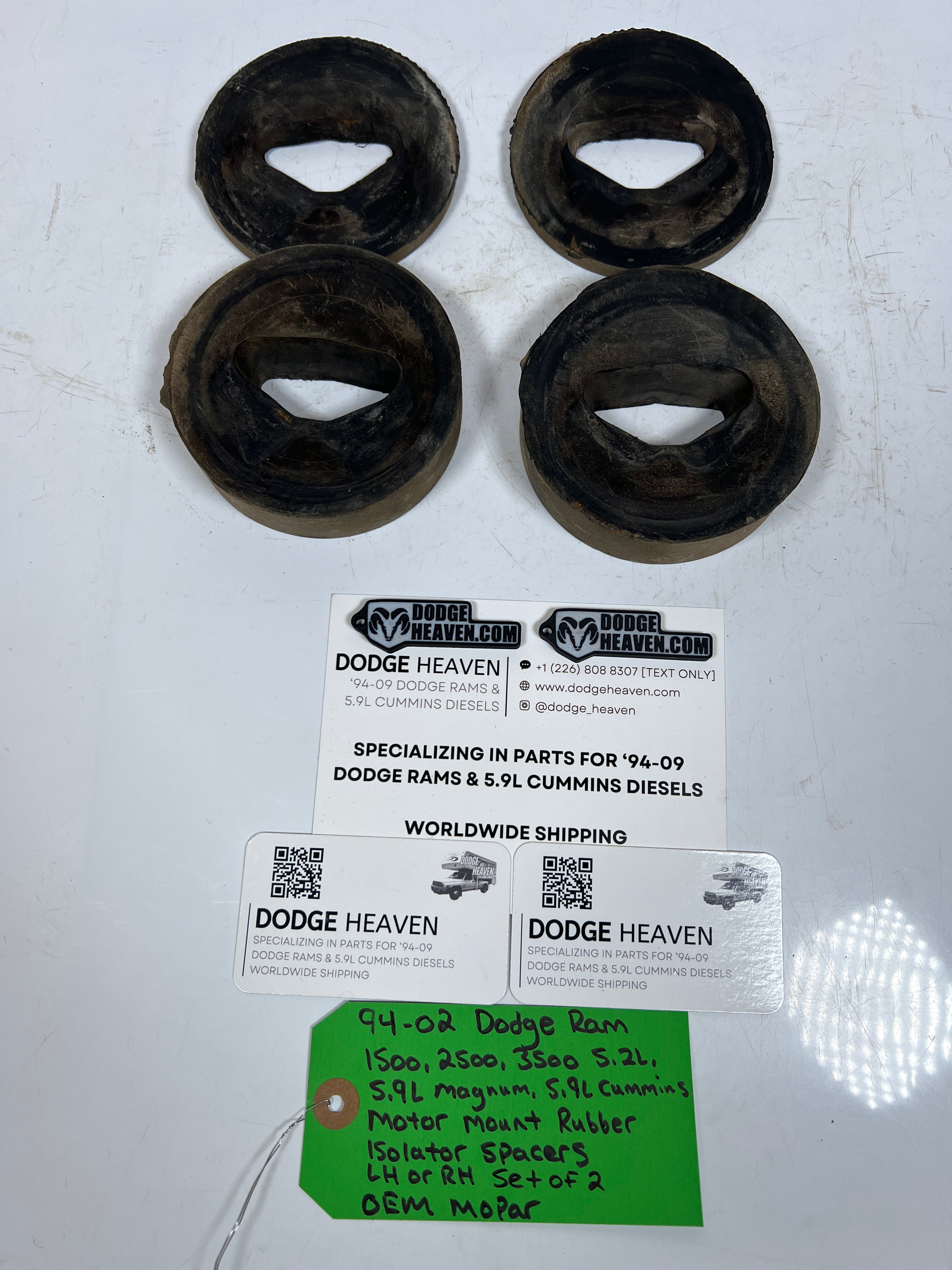 1994-2002 Dodge Ram Gas & Diesel Motor Mount Rubber Isolator Spacer QTY 2