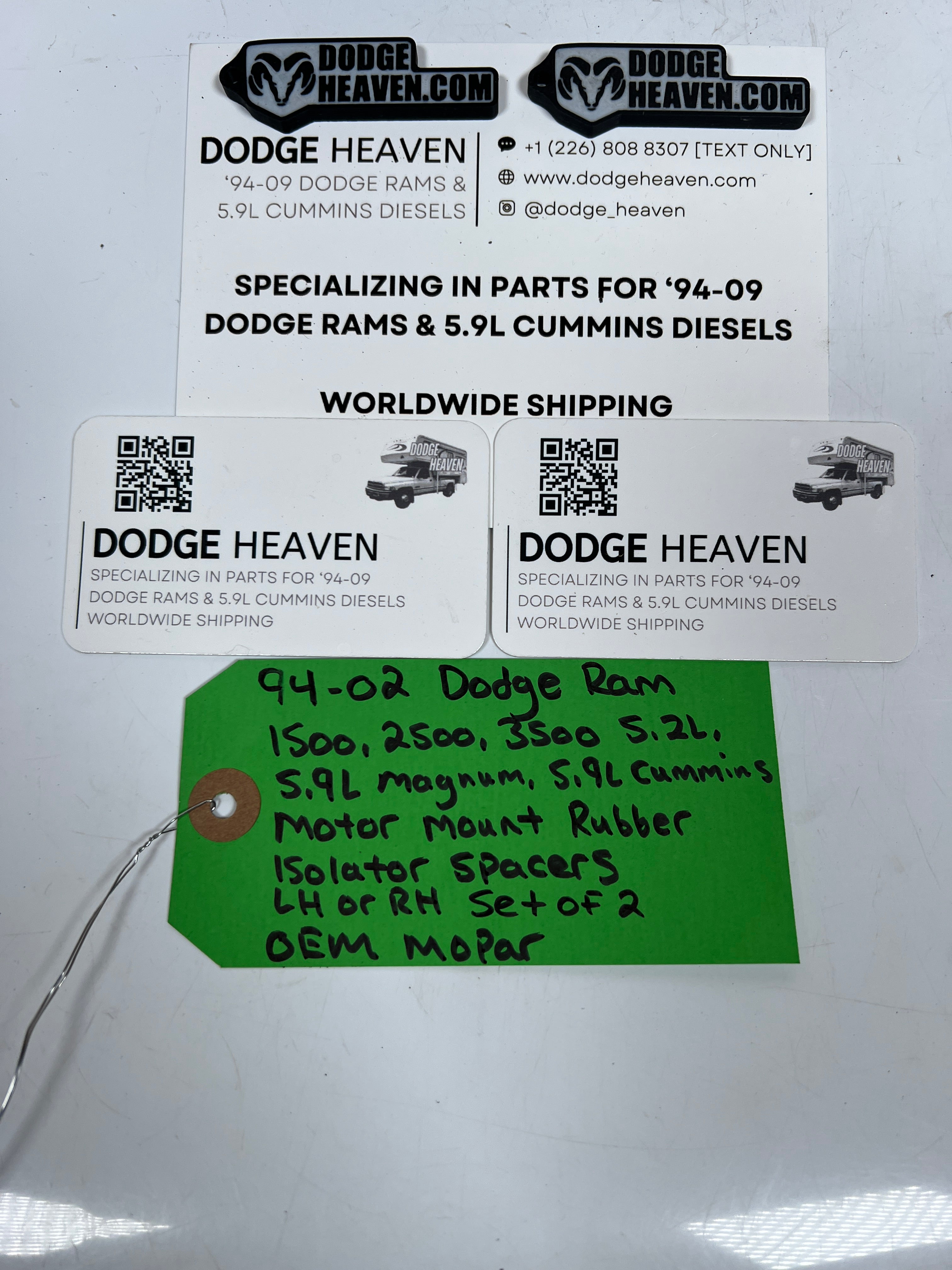 1994-2002 Dodge Ram Gas & Diesel Motor Mount Rubber Isolator Spacer QTY 2