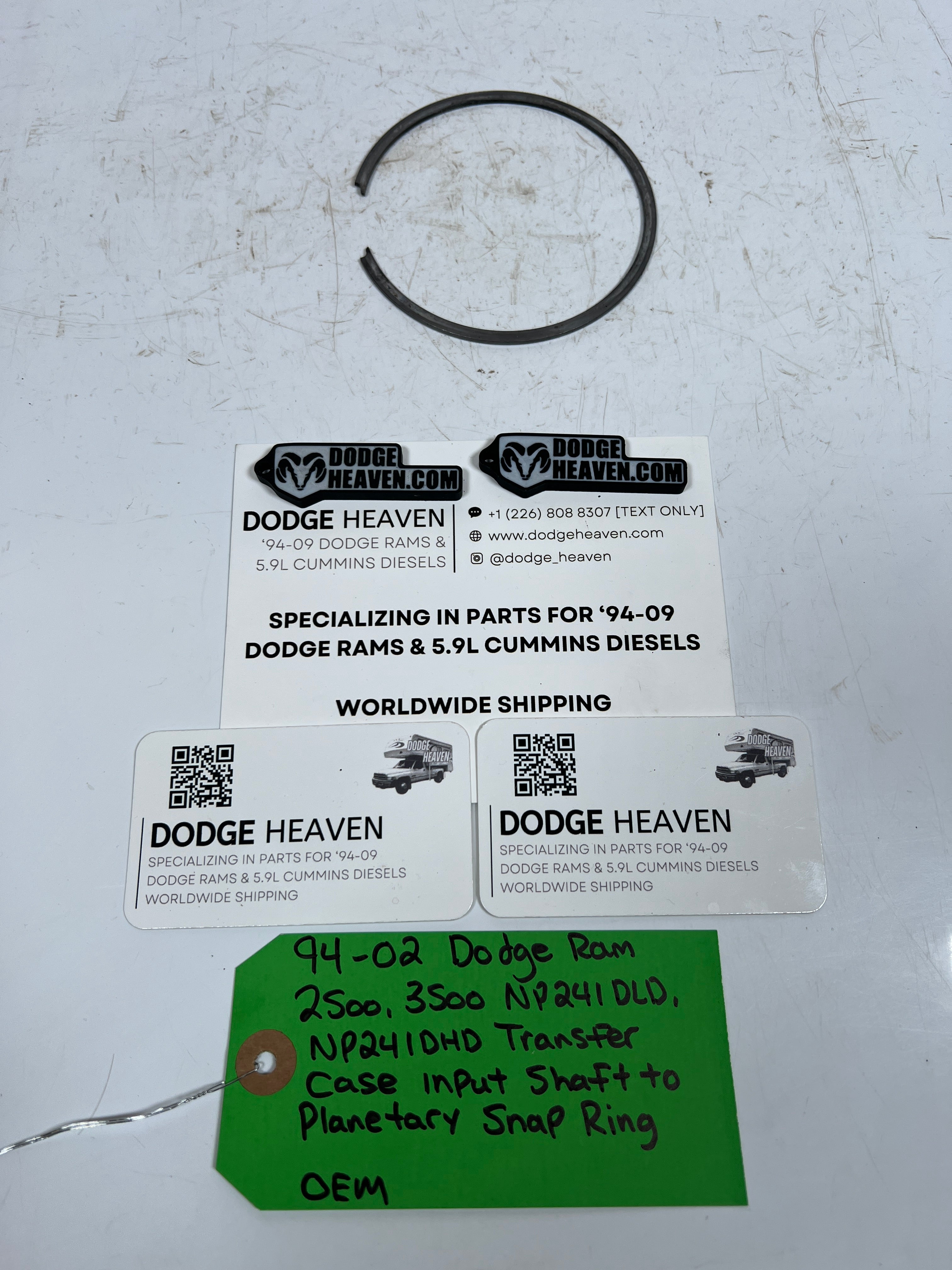 1994-2002 Dodge Ram 241DLD 241DHD Transfer Case Input Shaft Snap Ring