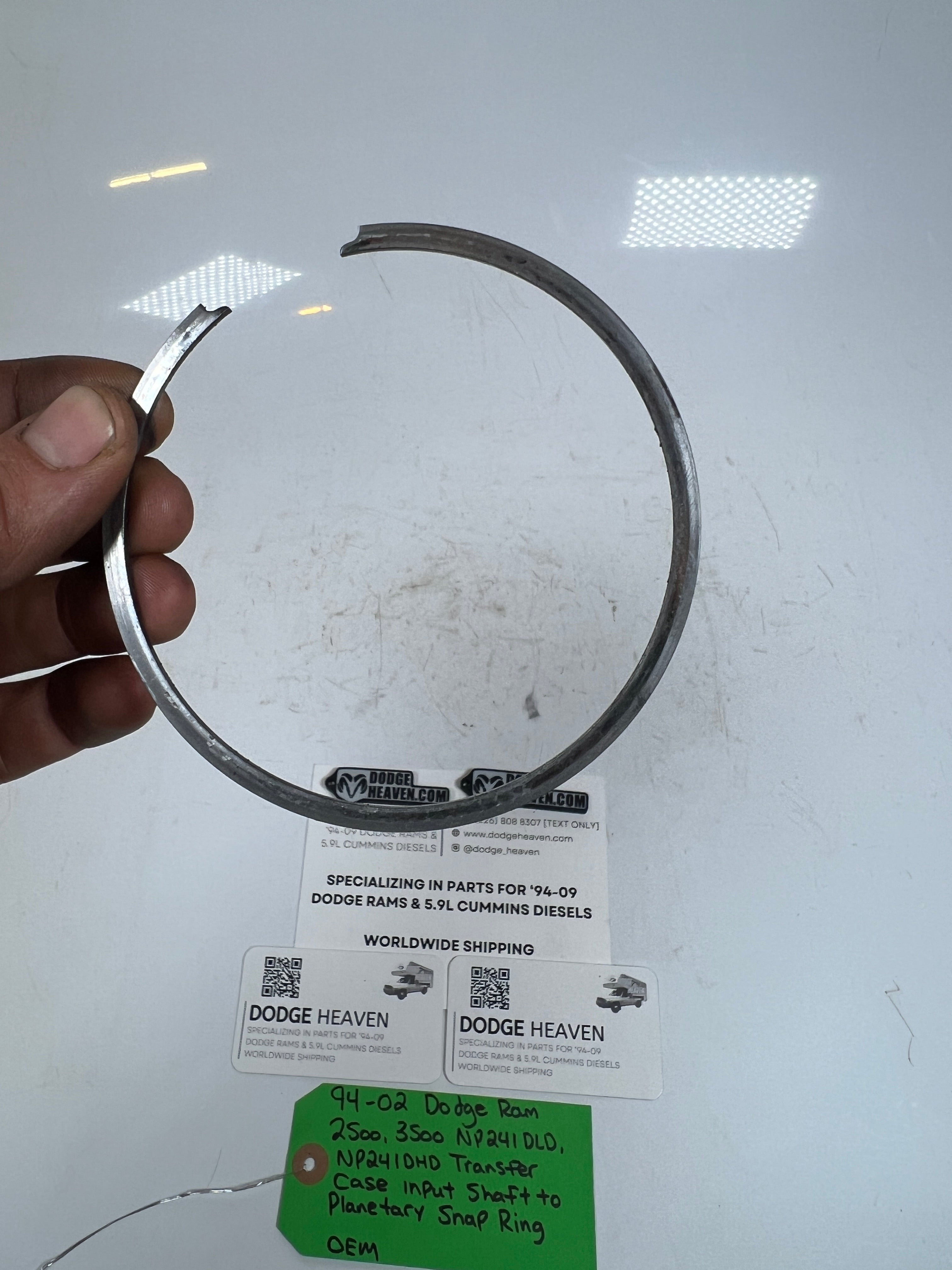 1994-2002 Dodge Ram 241DLD 241DHD Transfer Case Input Shaft Snap Ring