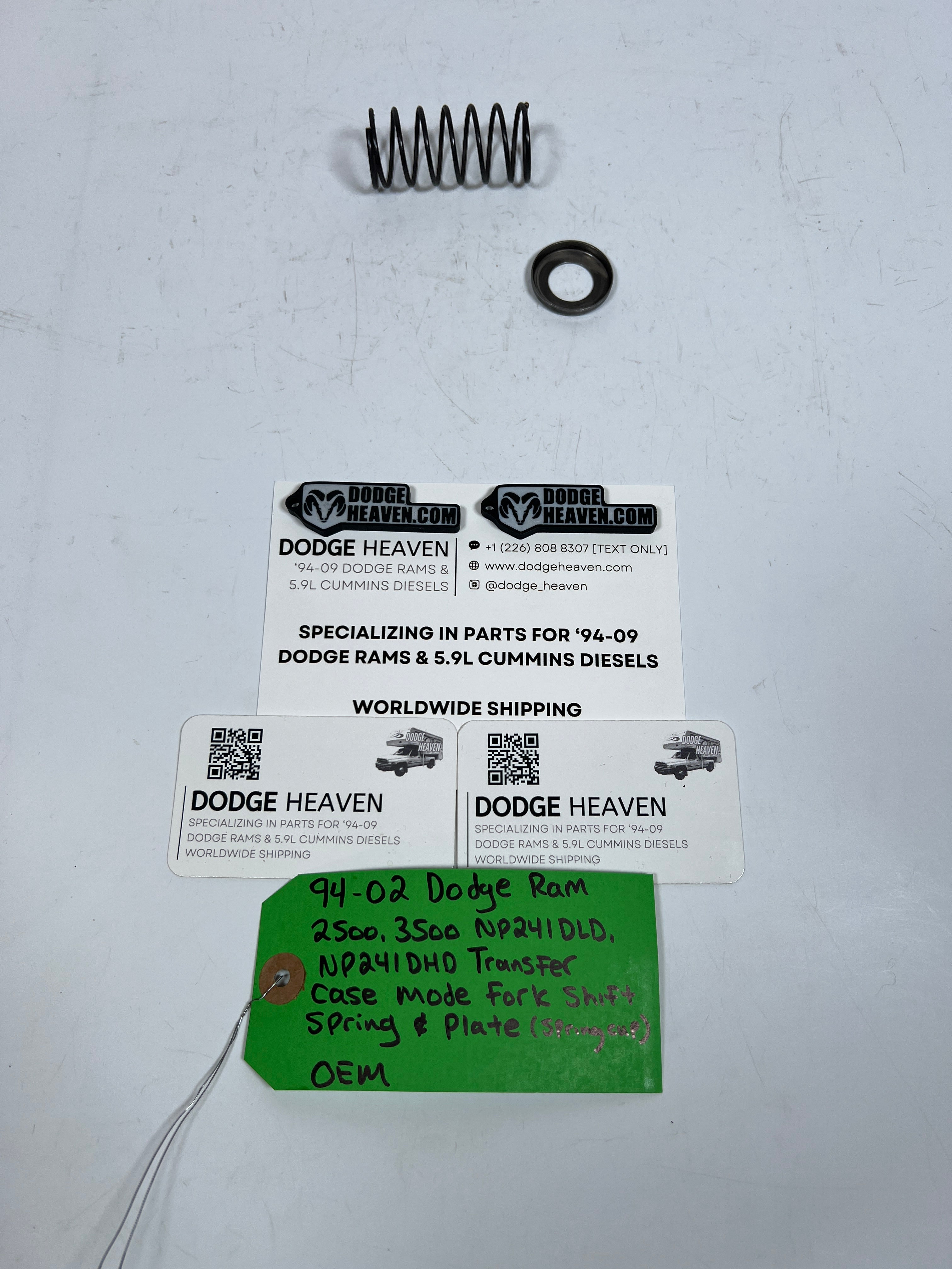 1994-2002 Dodge Ram 241DLD 241DHD Transfer Case Mode Fork Shift Spring & Plate