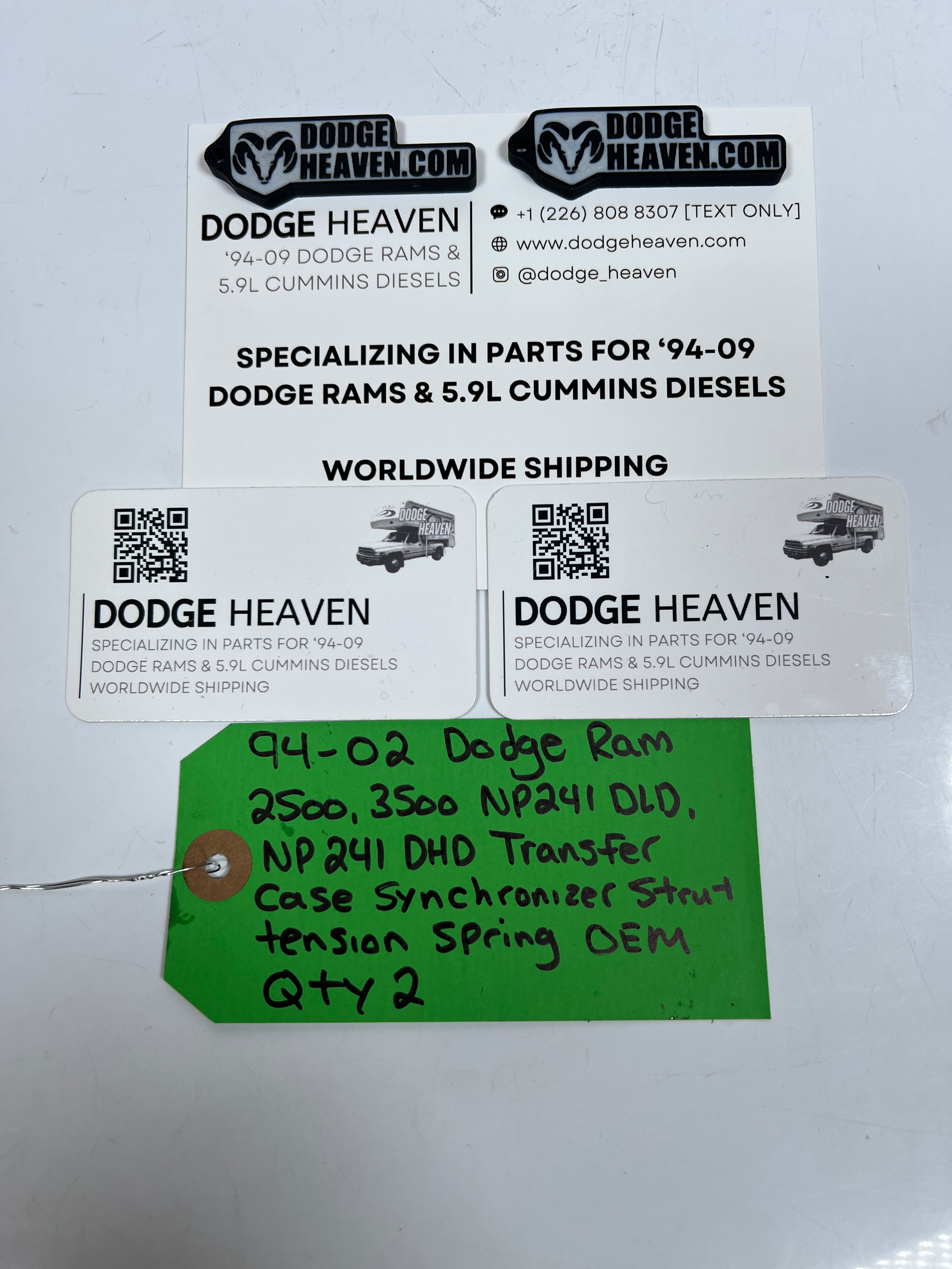 1994-2002 Dodge Ram 241DLD 241DHD Transfer Case Synchro Strut Tension Spring
