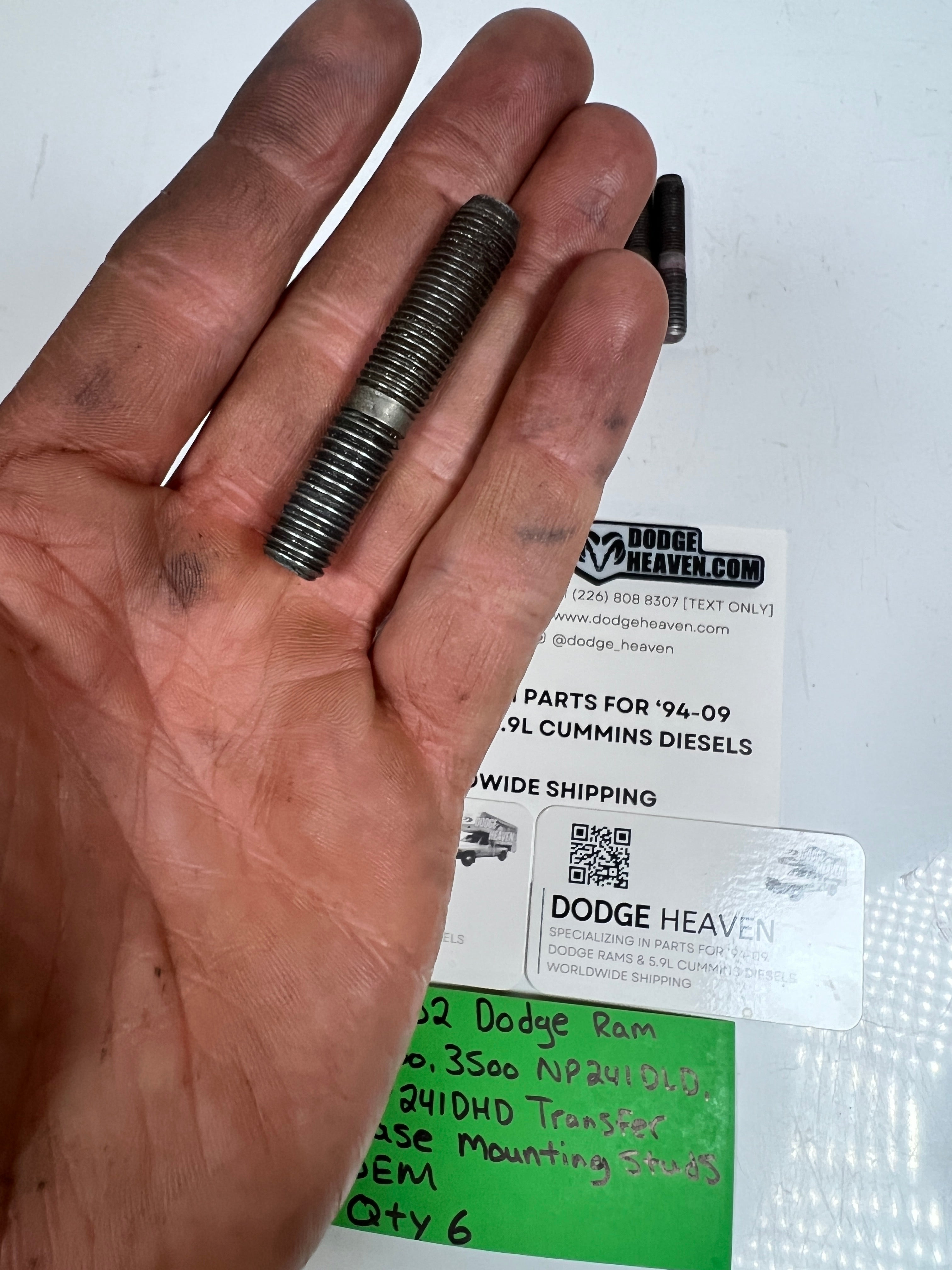 1994-2002 Dodge Ram 241DLD 241DHD Transfer Case Mounting Studs QTY 6