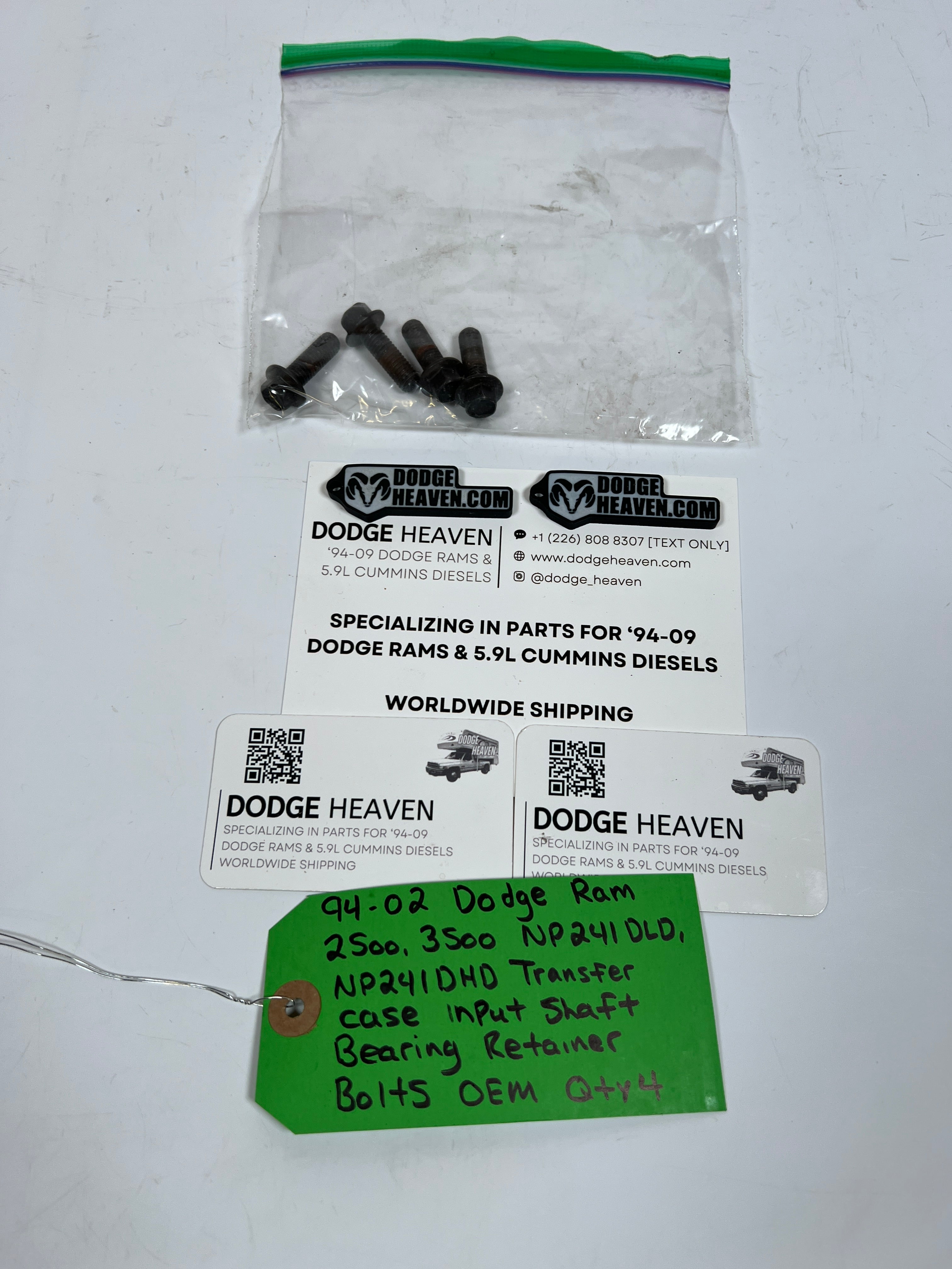 1994-2002 Dodge Ram 241DLD DHD Transfer Case Input Shaft Bearing Retainer Bolts