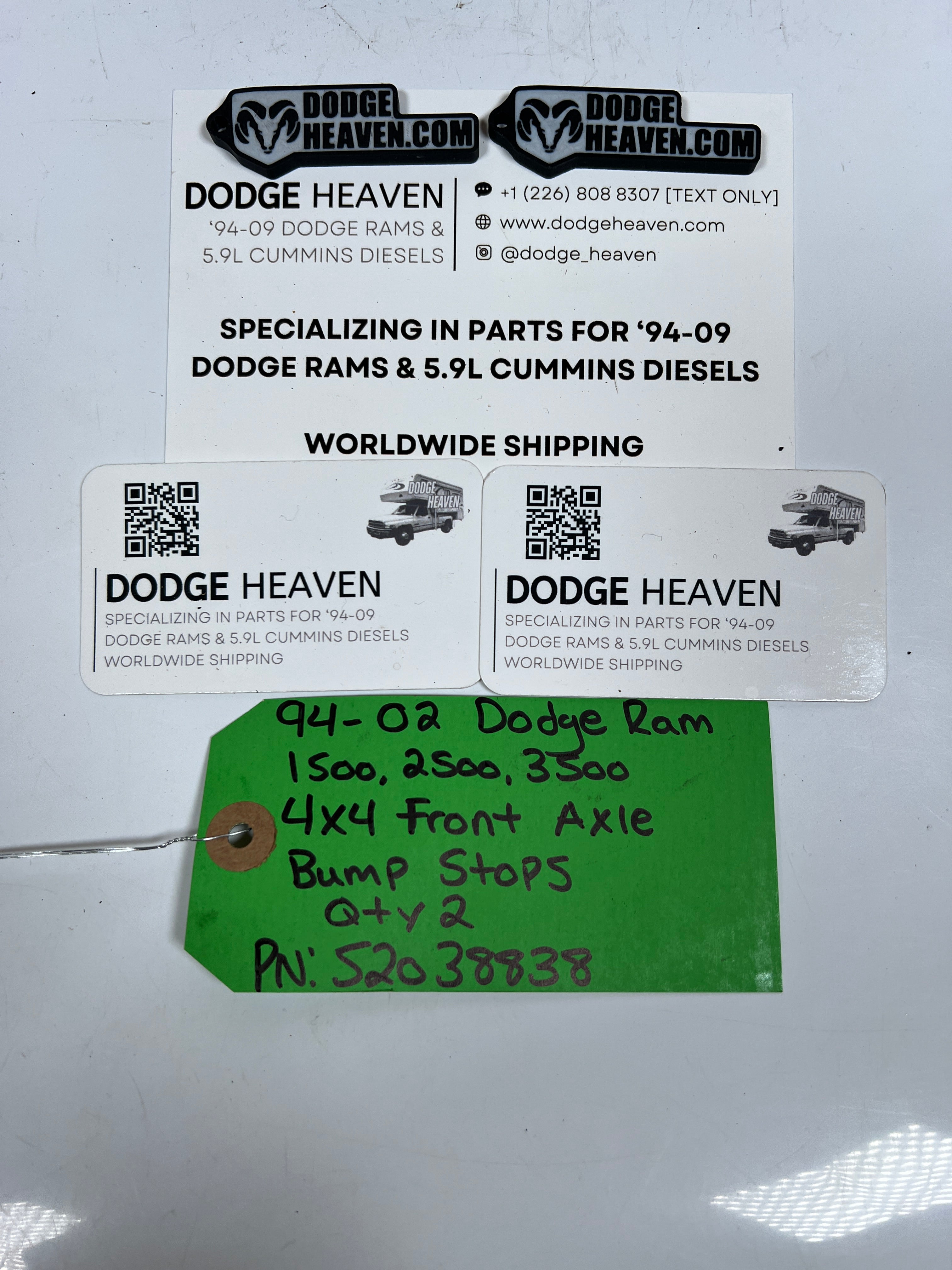 1994-2002 Dodge Ram 1500-3500 4x4 Front Axle Bump Stops QTy 2 52038838