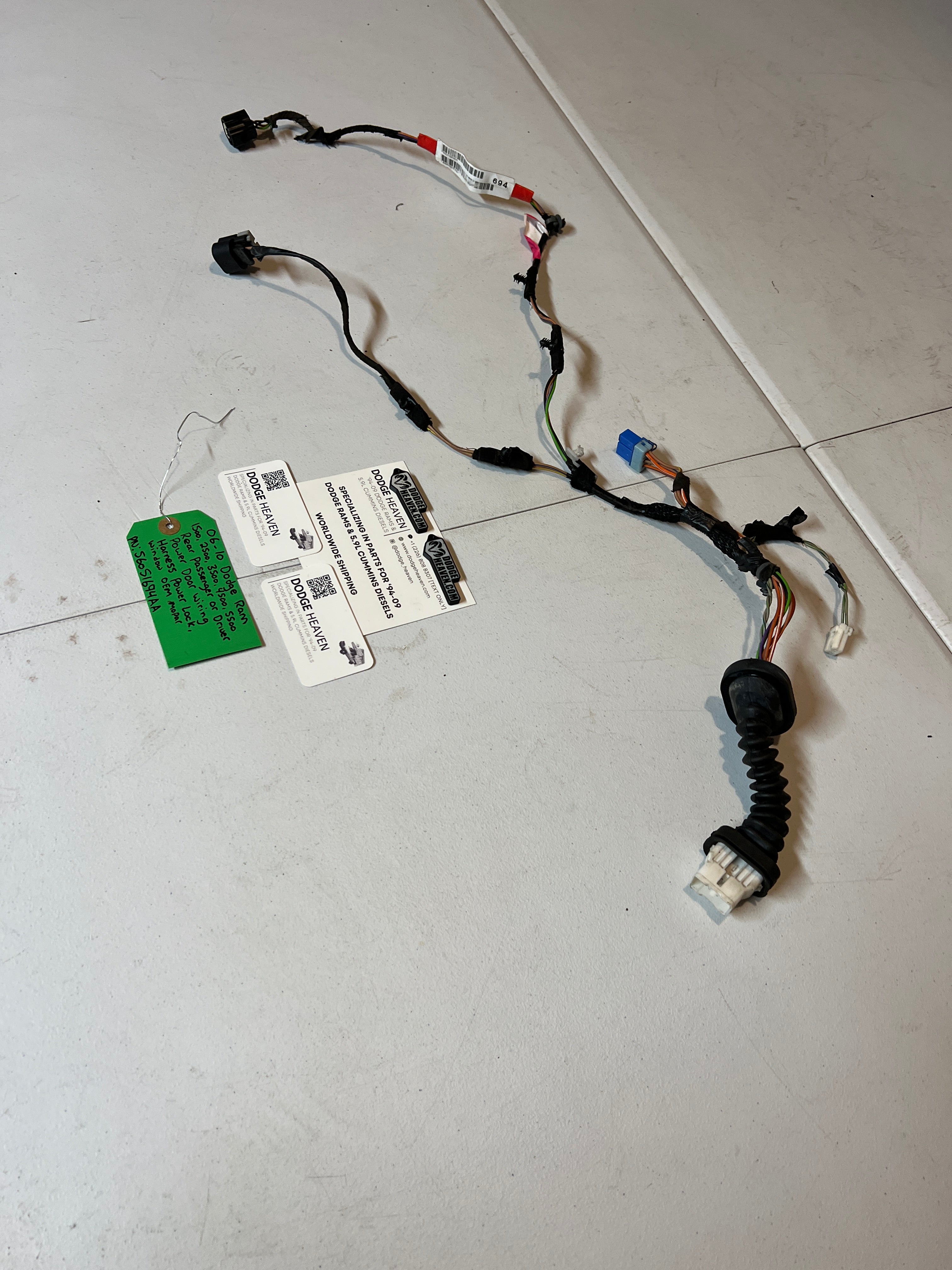 2006-2010 Dodge Ram 1500-3500 Rear LH or RH Power Door Wiring