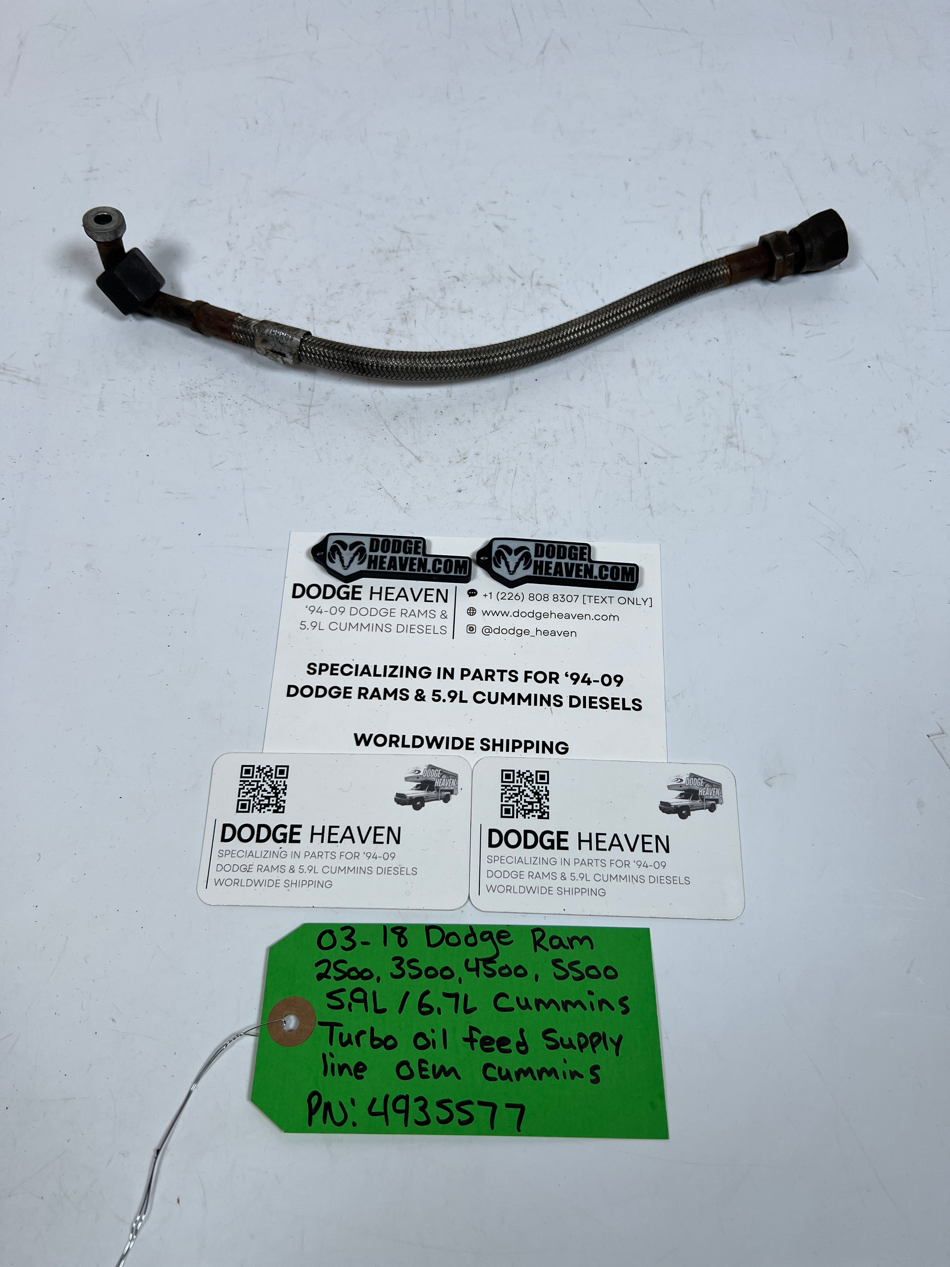 2003-2018 Dodge Ram 5.9L 6.7L Cummins Turbo Oil Feed Supply Line