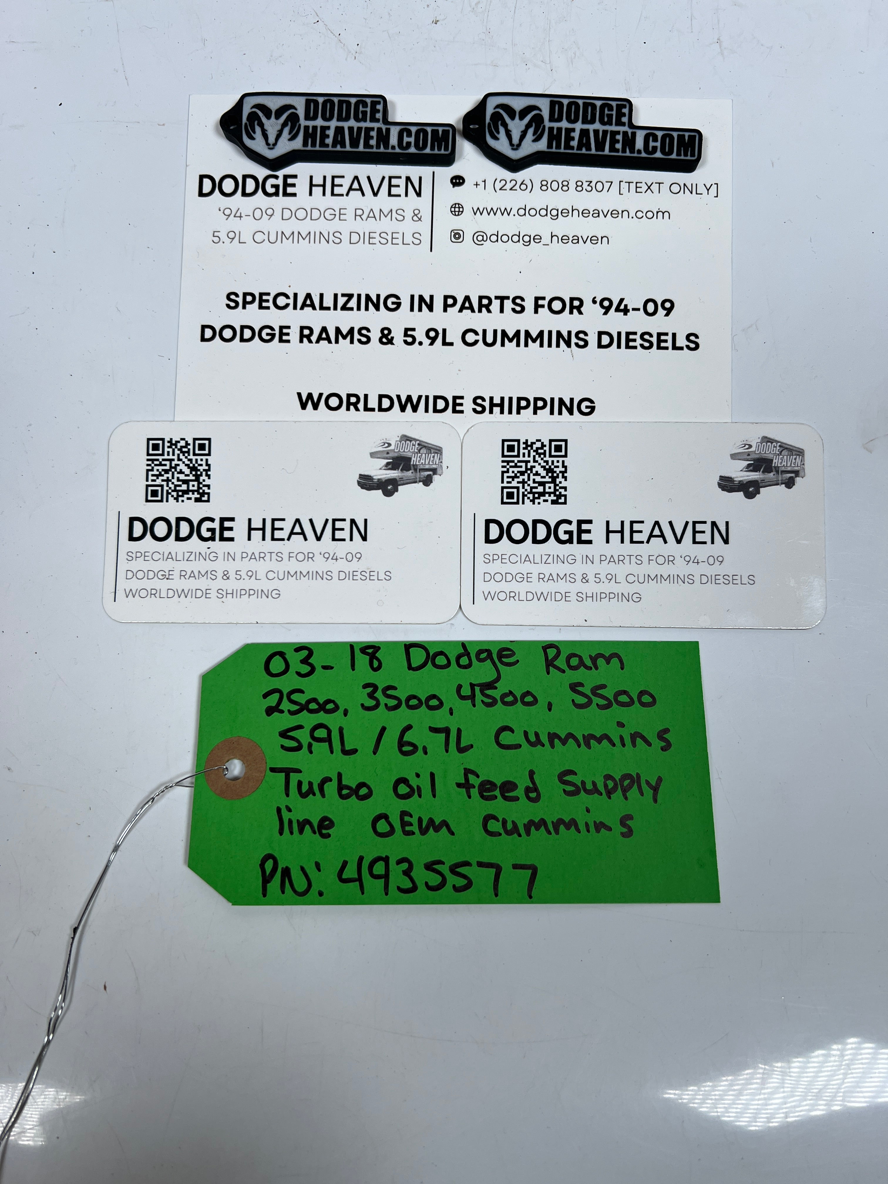 2003-2018 Dodge Ram 5.9L 6.7L Cummins Turbo Oil Feed Supply Line