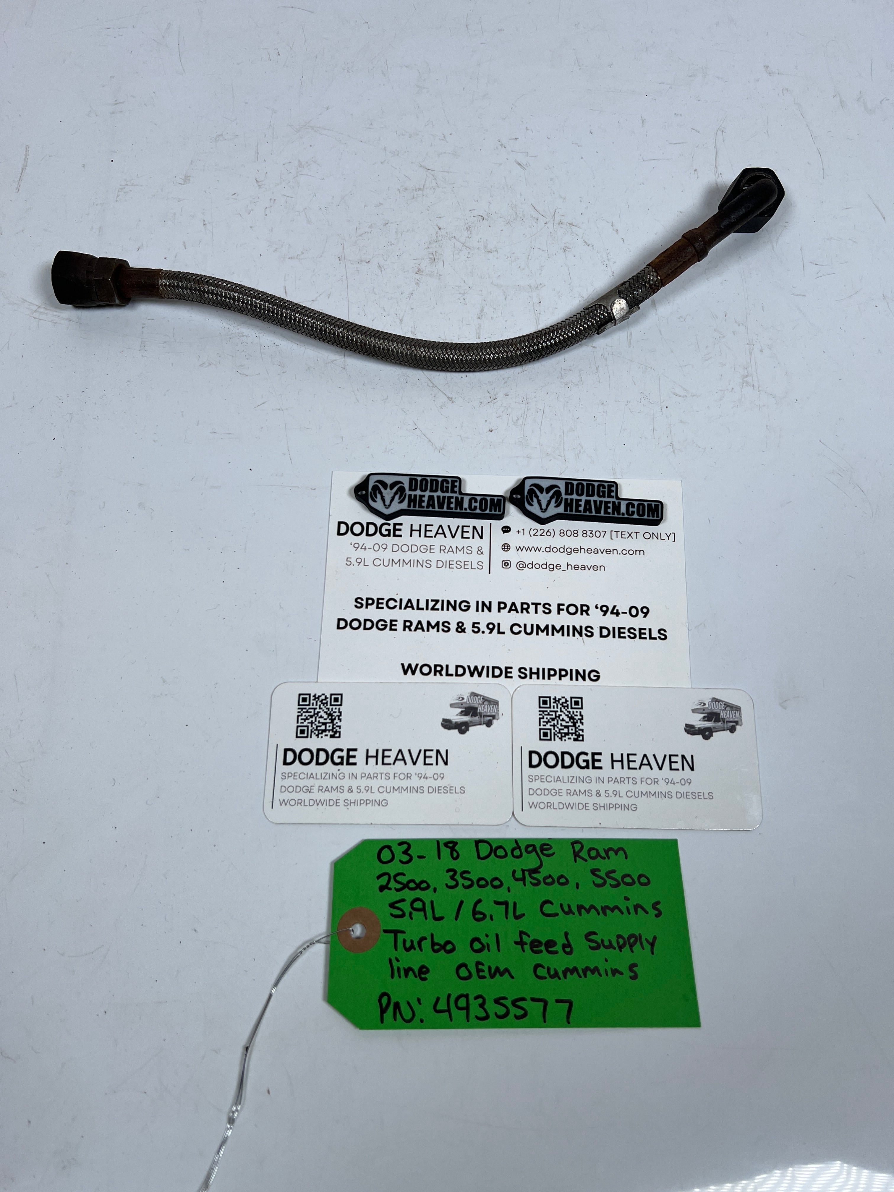 2003-2018 Dodge Ram 5.9L 6.7L Cummins Turbo Oil Feed Supply Line