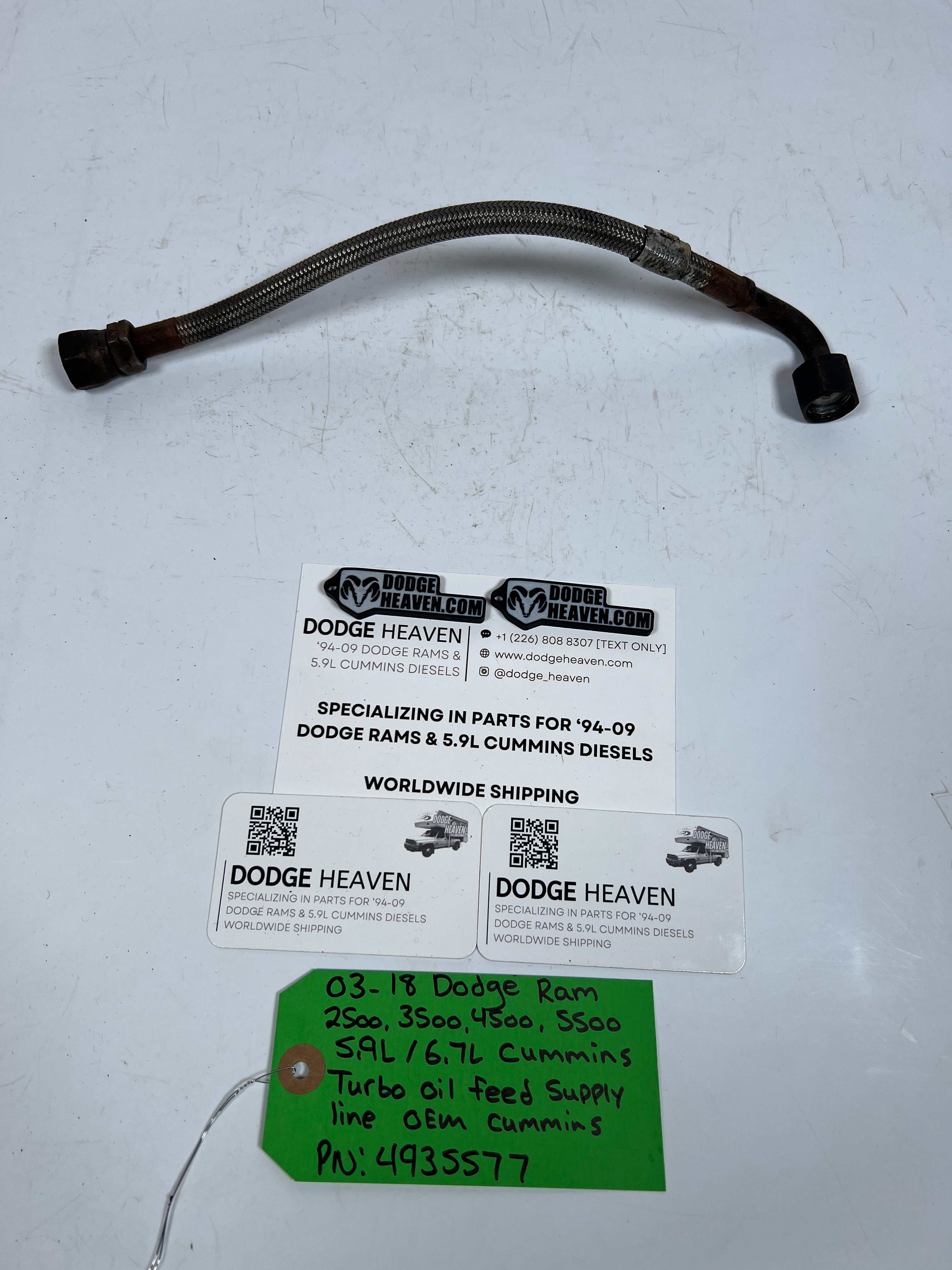2003-2018 Dodge Ram 5.9L 6.7L Cummins Turbo Oil Feed Supply Line