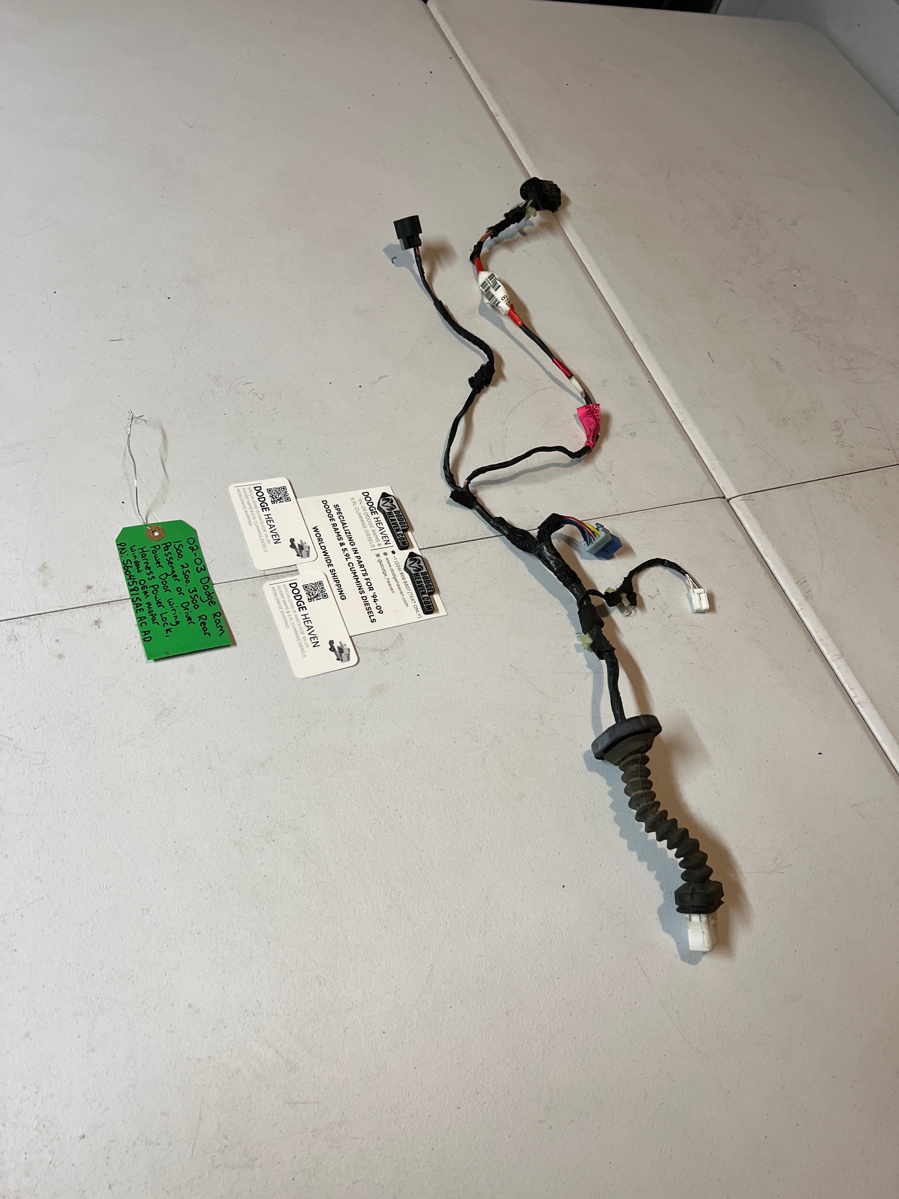 2002-2003 Dodge Ram 1500-5500 Rear LH or RH Power Door Wiring
