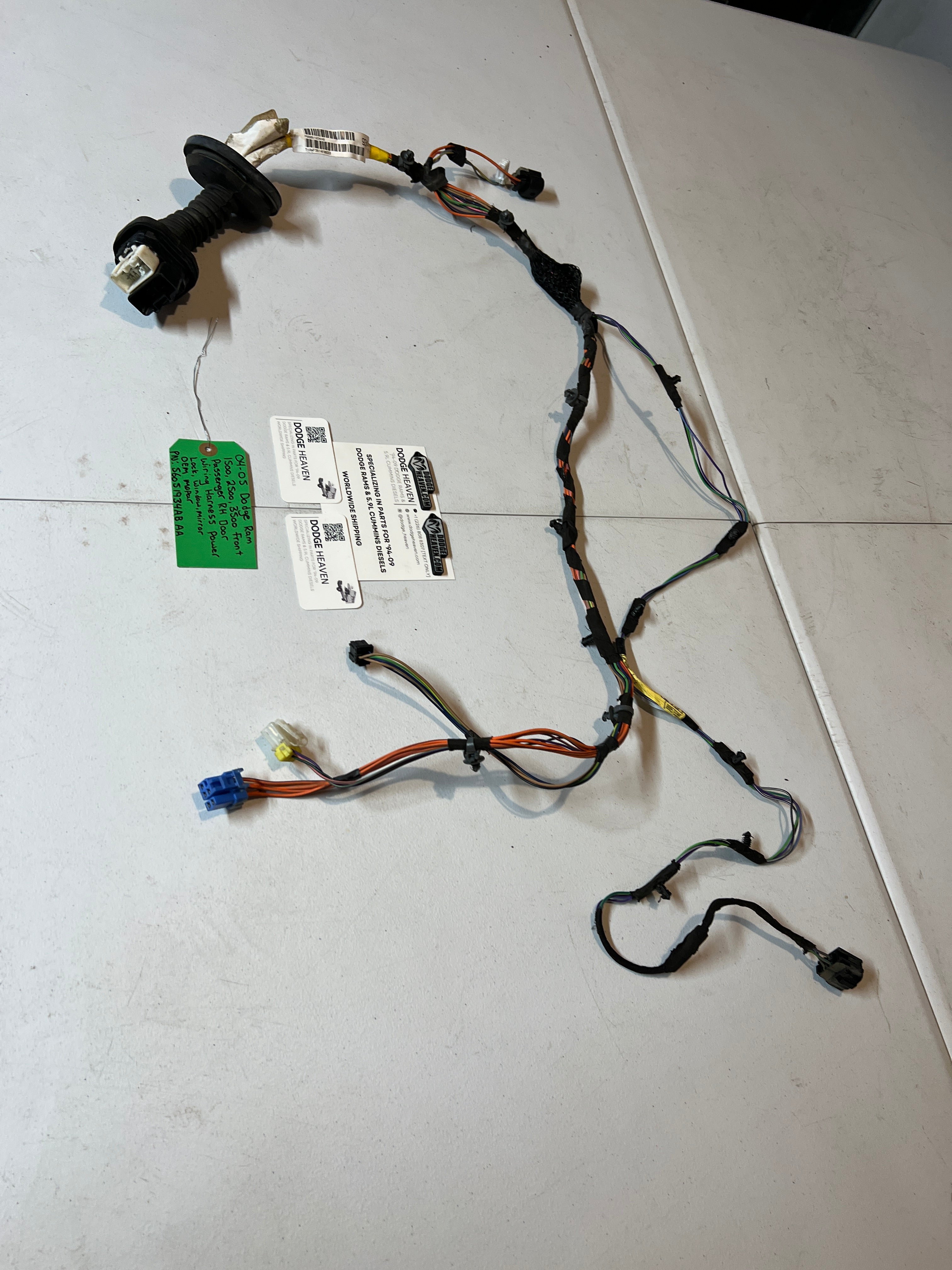 2004-2005 Dodge Ram Front Passenger Power Door Wiring Harness
