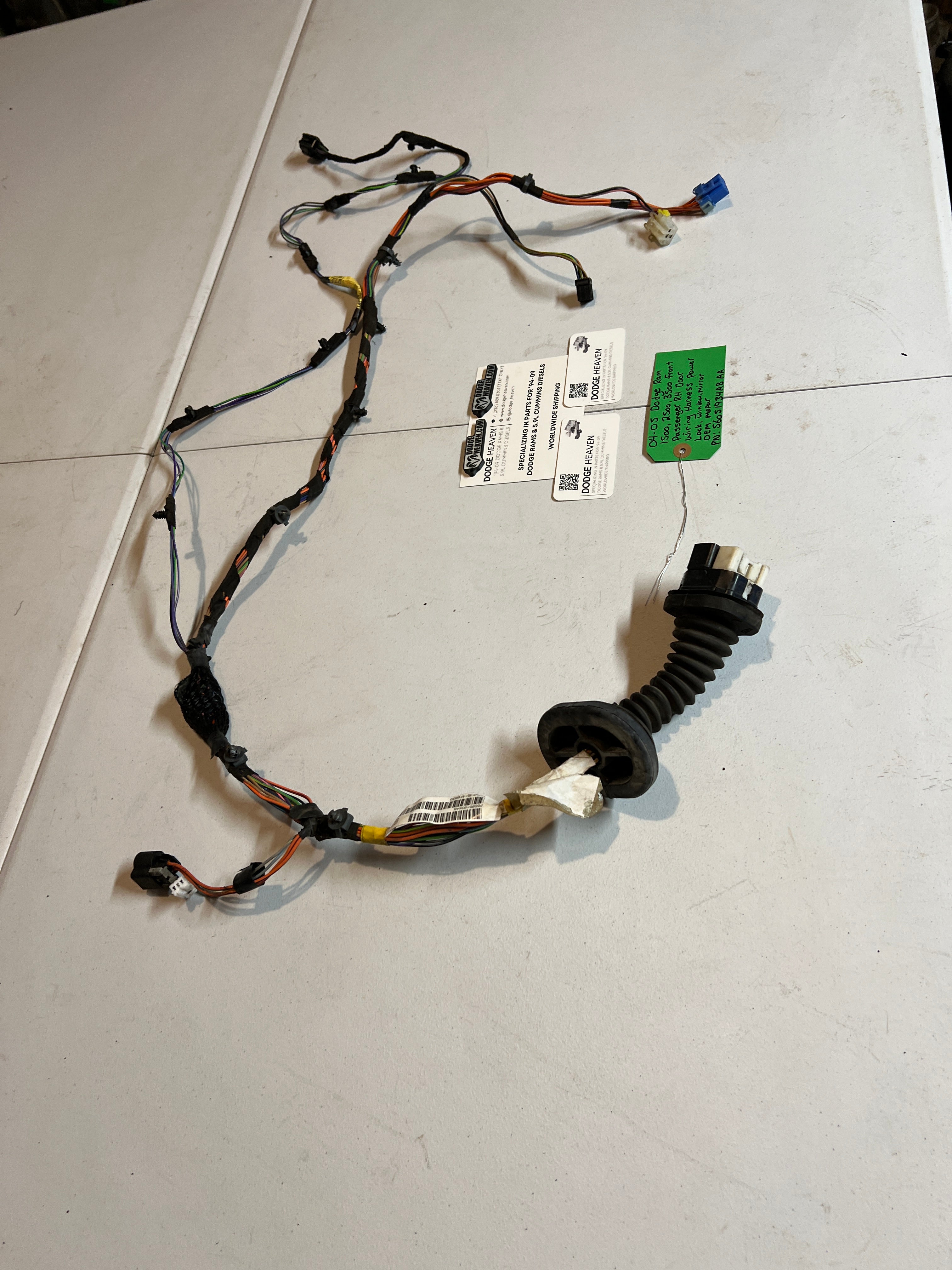 2004-2005 Dodge Ram Front Passenger Power Door Wiring Harness