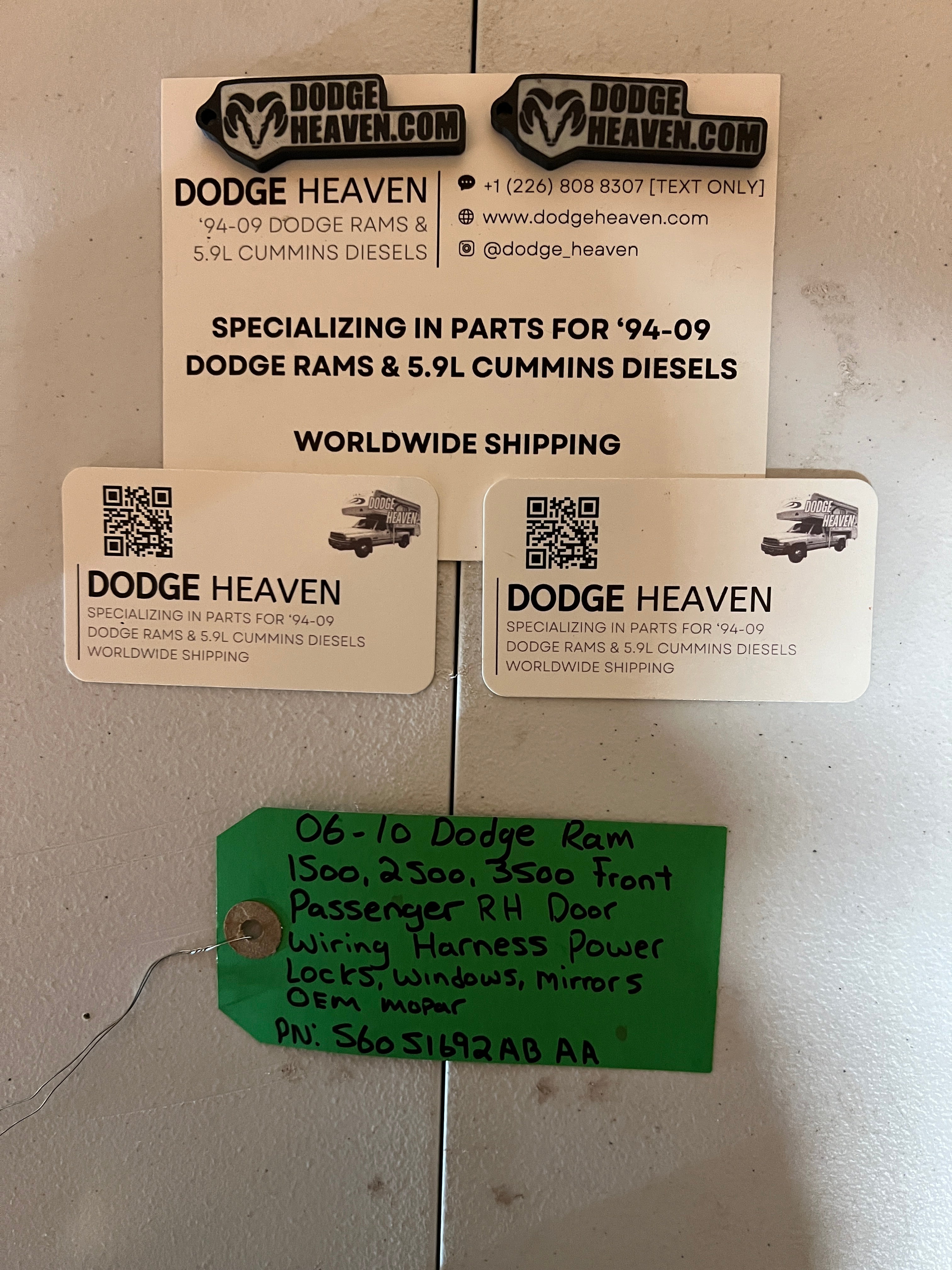 2006-2010 Dodge Ram Front Passenger Power Door Wiring Harness