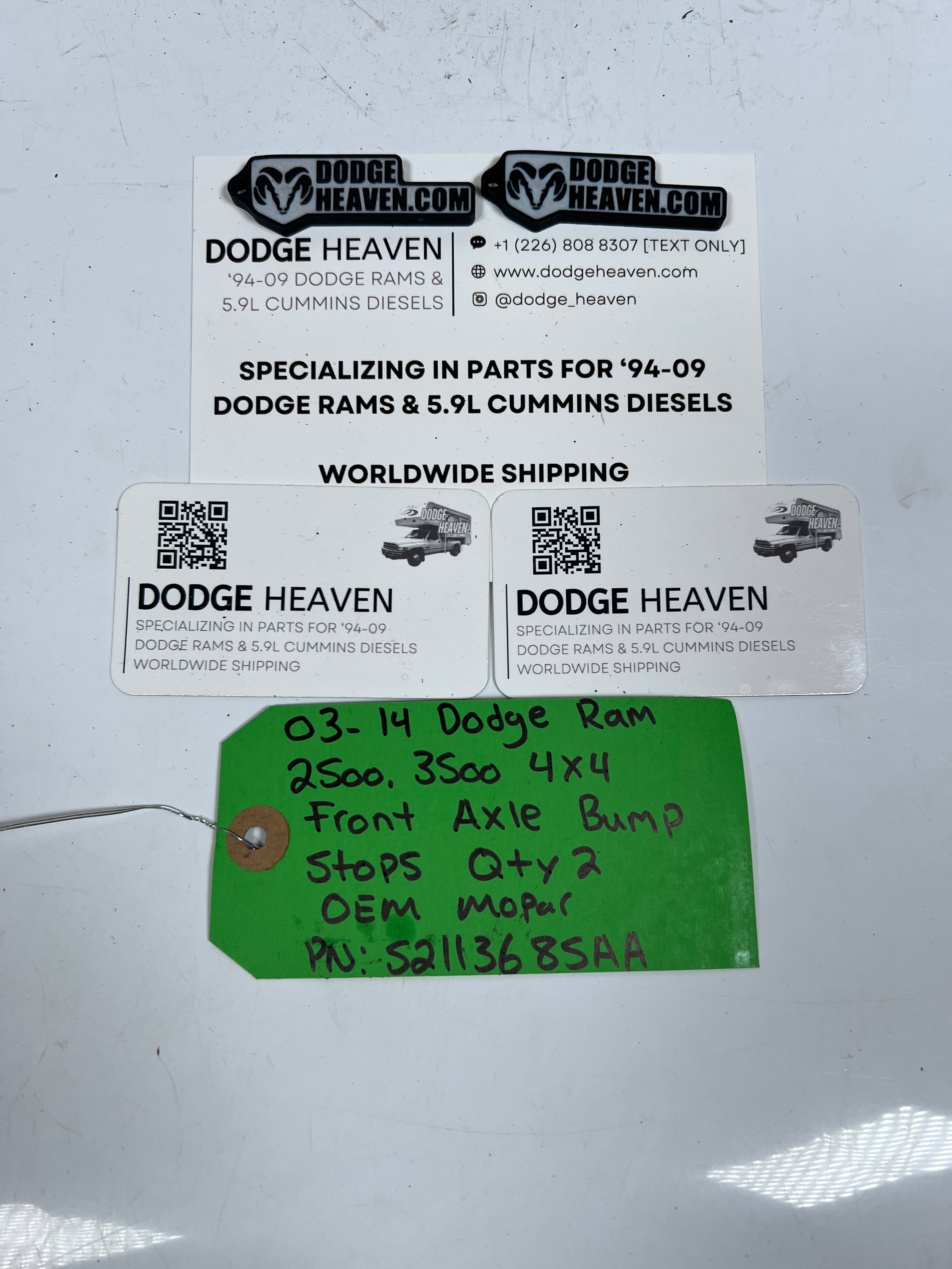 2003-2014 Dodge Ram 2500 3500 4x4 Front Axle Bump Stops QTY 2
