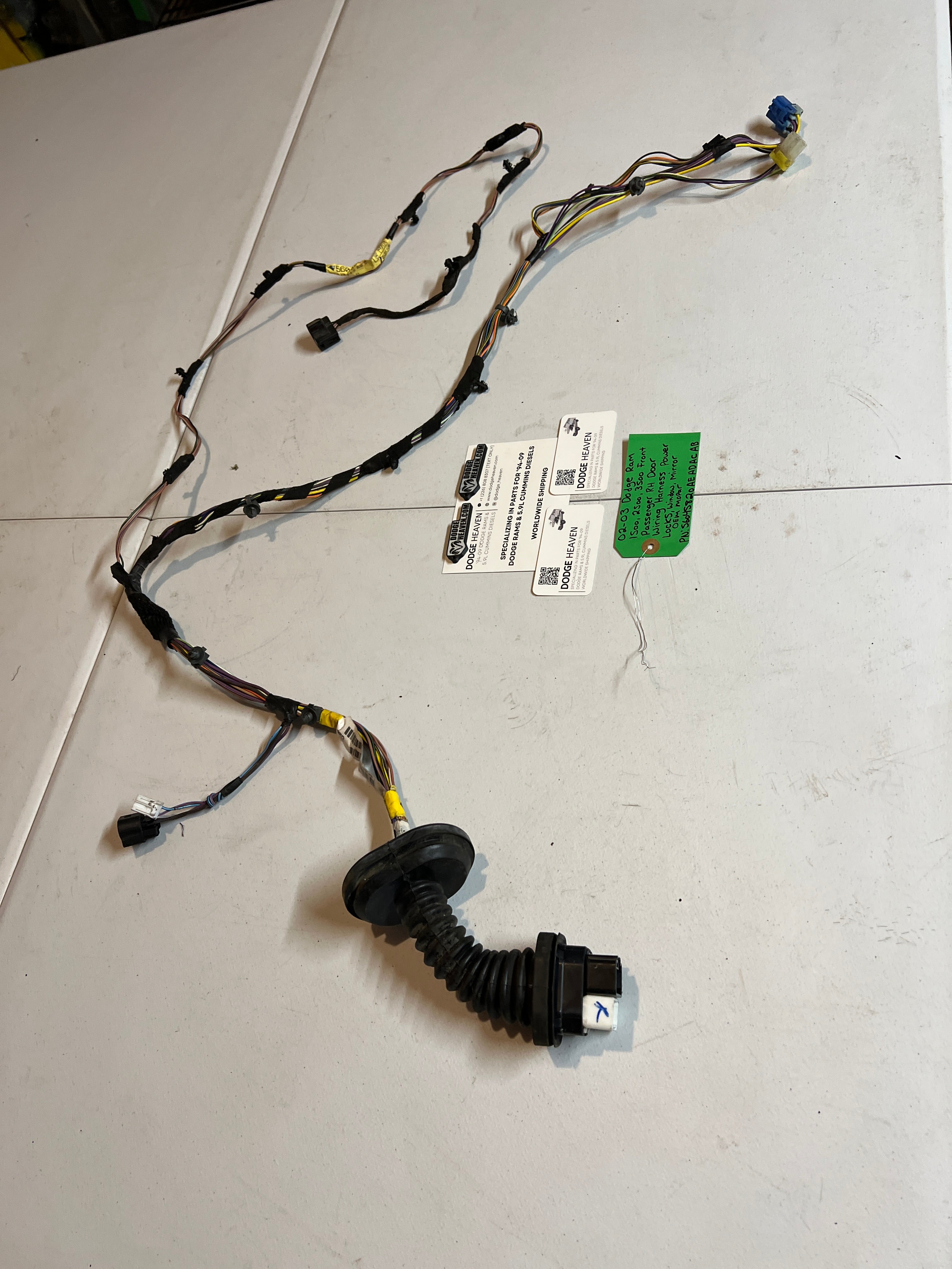 2002-2003 Dodge Ram Front Passenger Power Door Wiring Harness