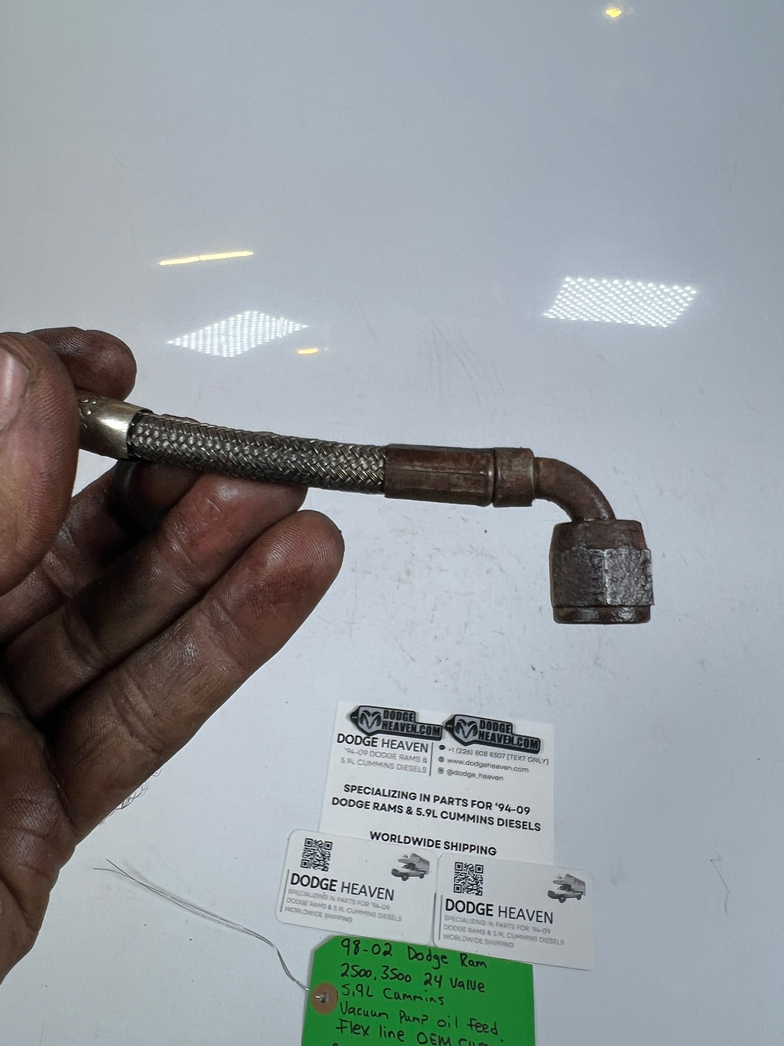 1998-2002 Dodge Ram 24 Valve 5.9L Cummins Vacuum Pump Oil Feed Line