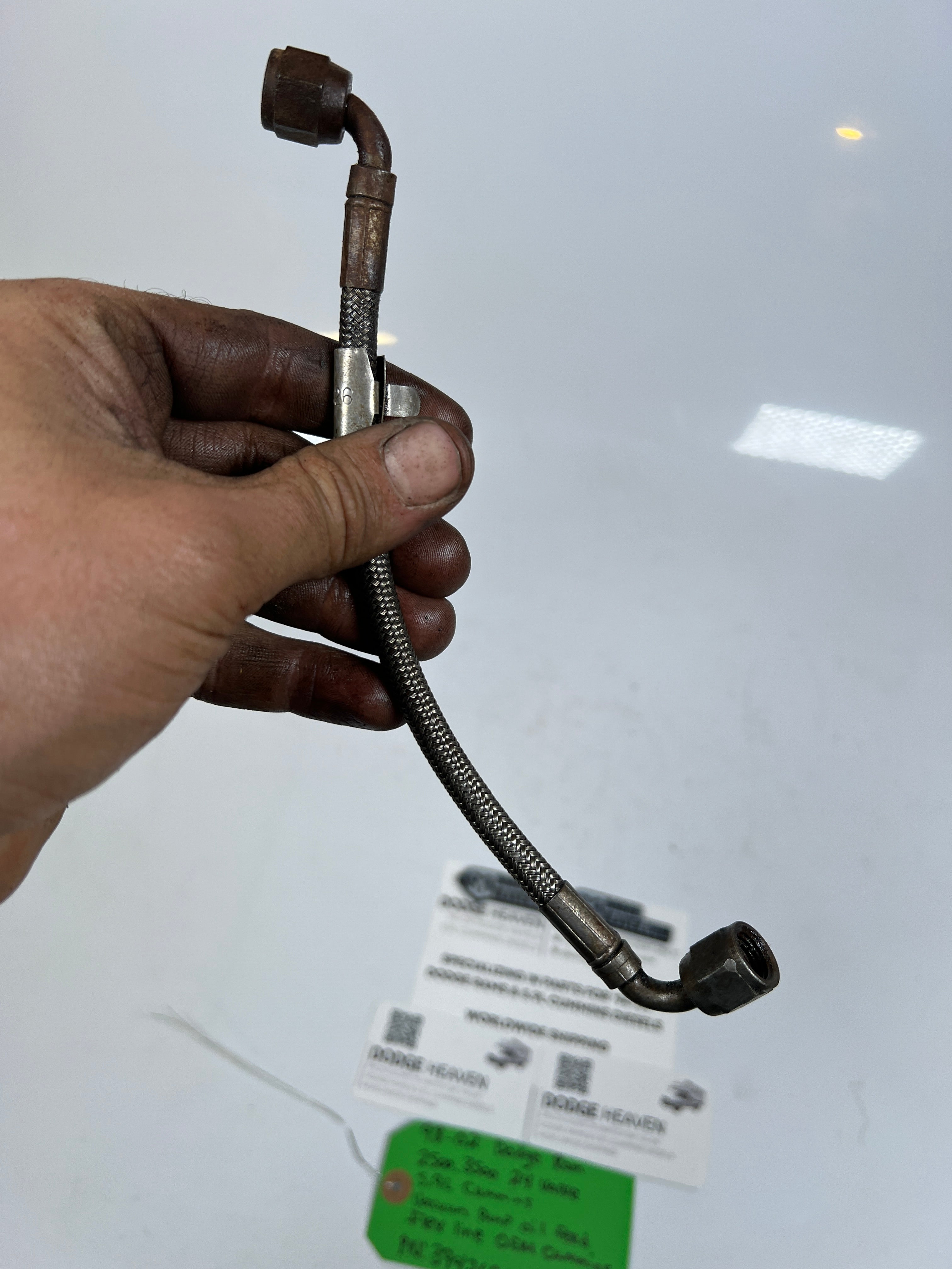1998-2002 Dodge Ram 24 Valve 5.9L Cummins Vacuum Pump Oil Feed Line