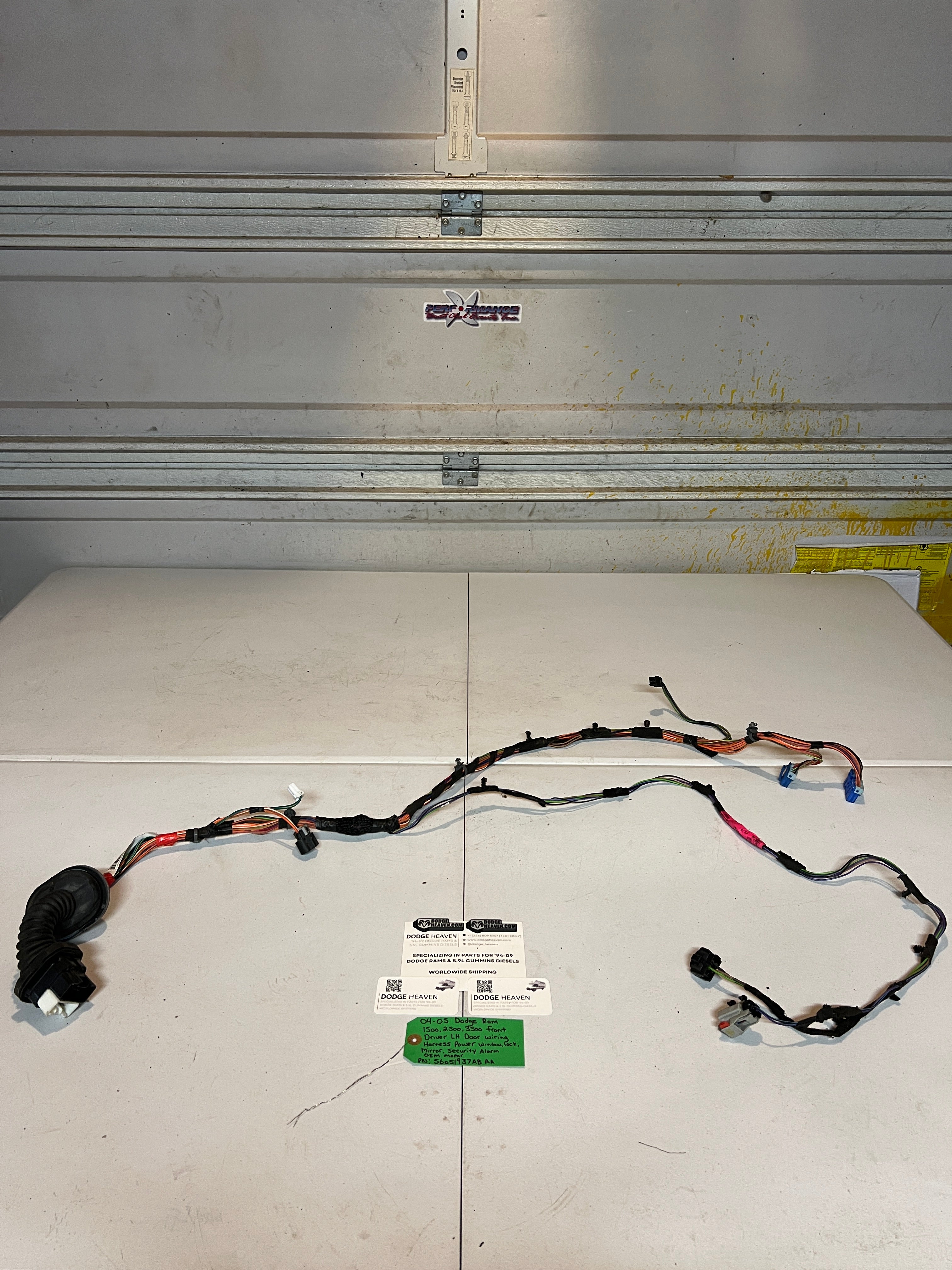 2004-2005 Dodge Ram Front Dirver Door Wiring Harness Power W Security