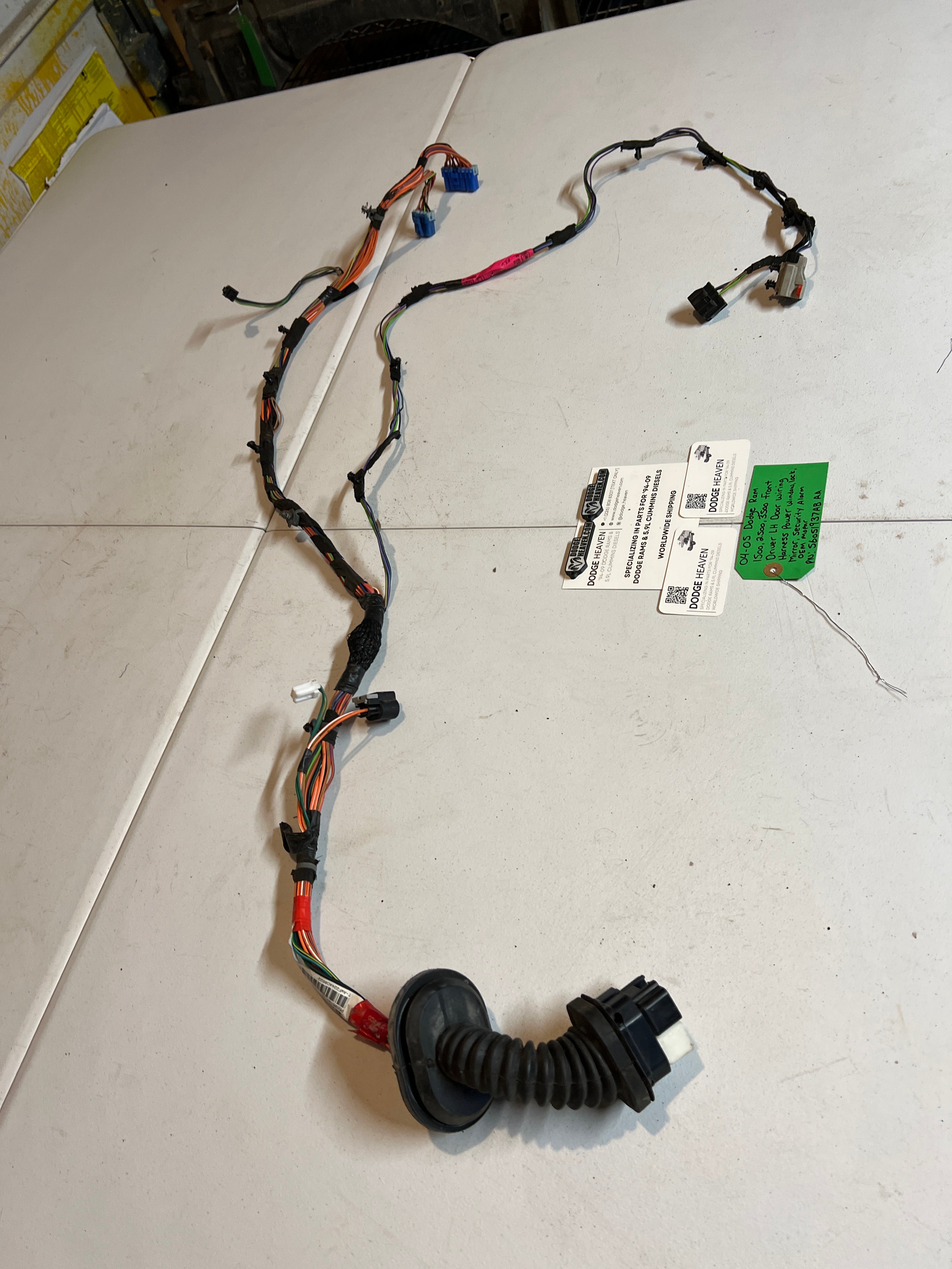 2004-2005 Dodge Ram Front Dirver Door Wiring Harness Power W Security