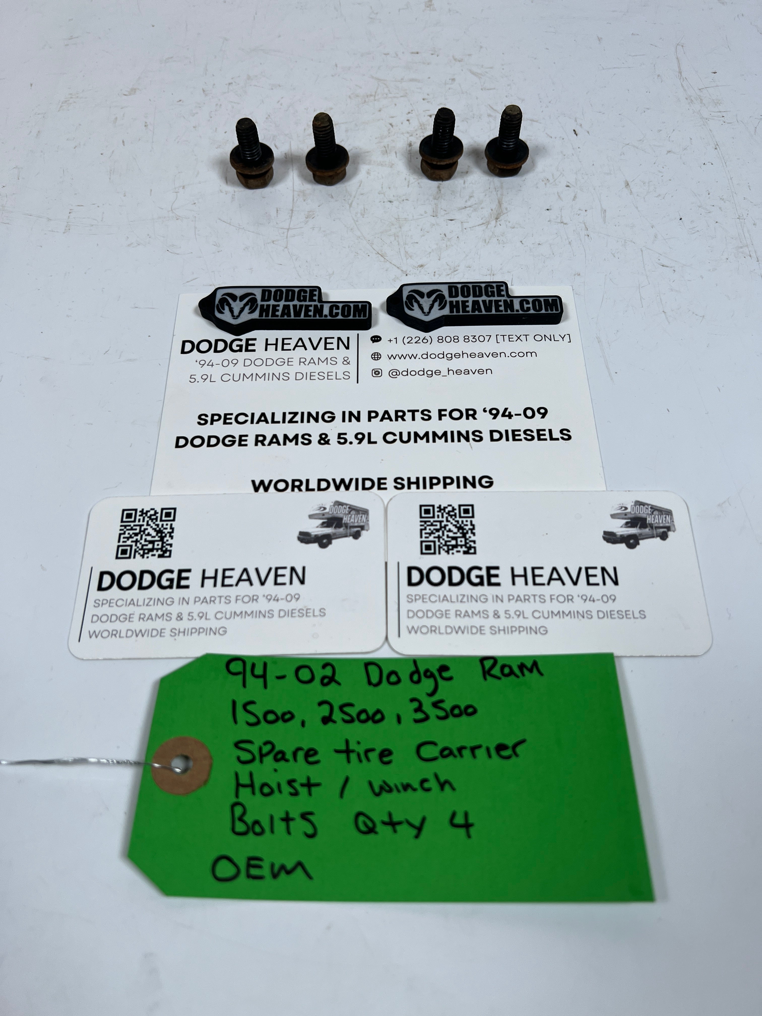 1994-2002 Dodge Ram 1500-3500 Spare Tire Carrier Hoist / Winch Bolts QTY 4