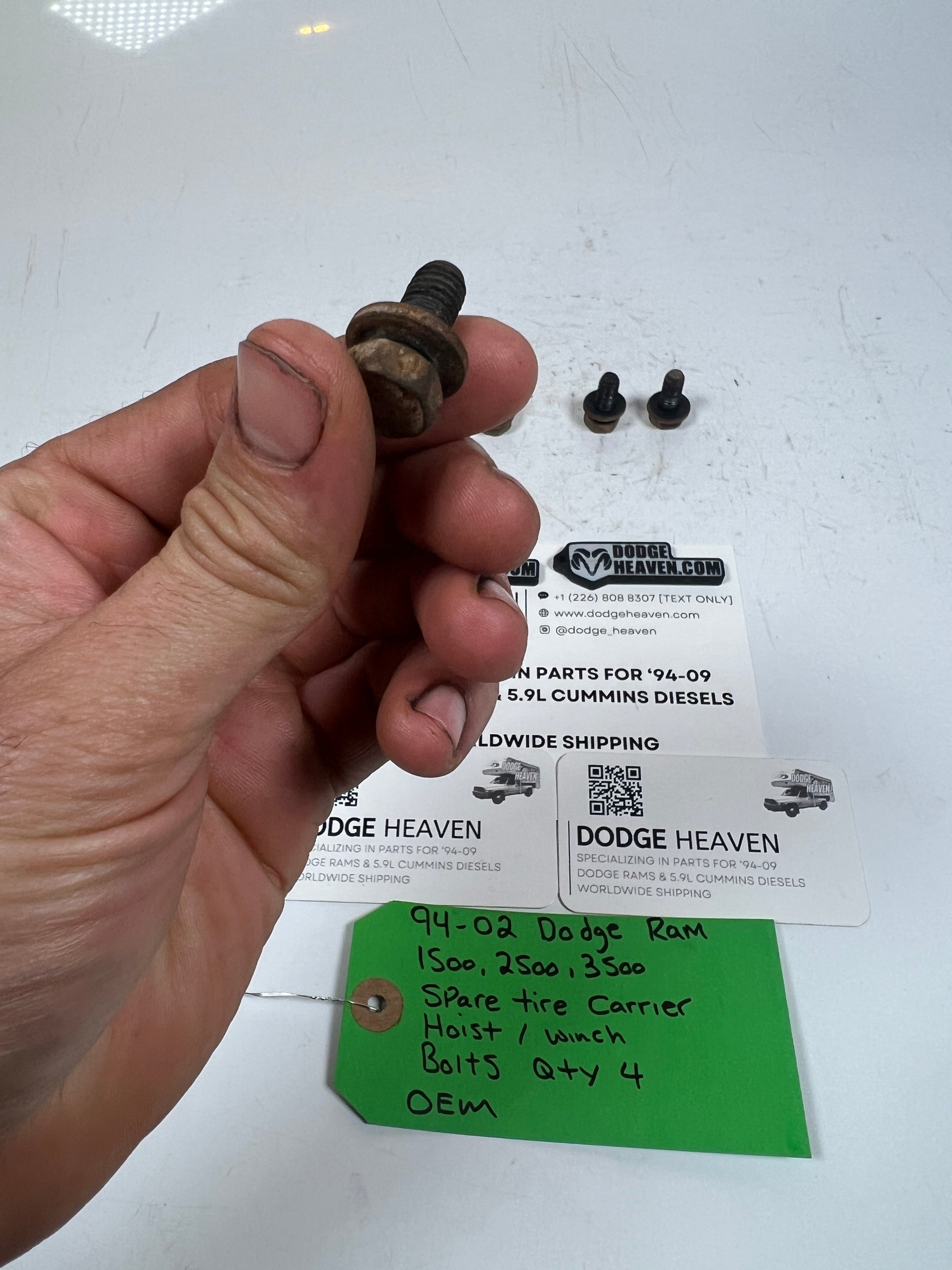 1994-2002 Dodge Ram 1500-3500 Spare Tire Carrier Hoist / Winch Bolts QTY 4
